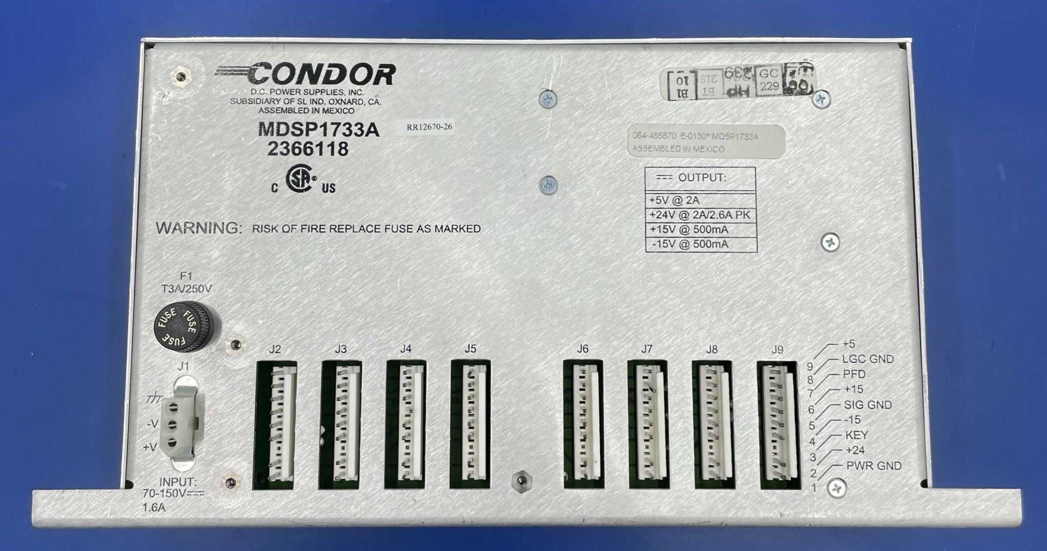 CONDOR DC POWER SUPPLY (MDSP1733A/2366118 GE
