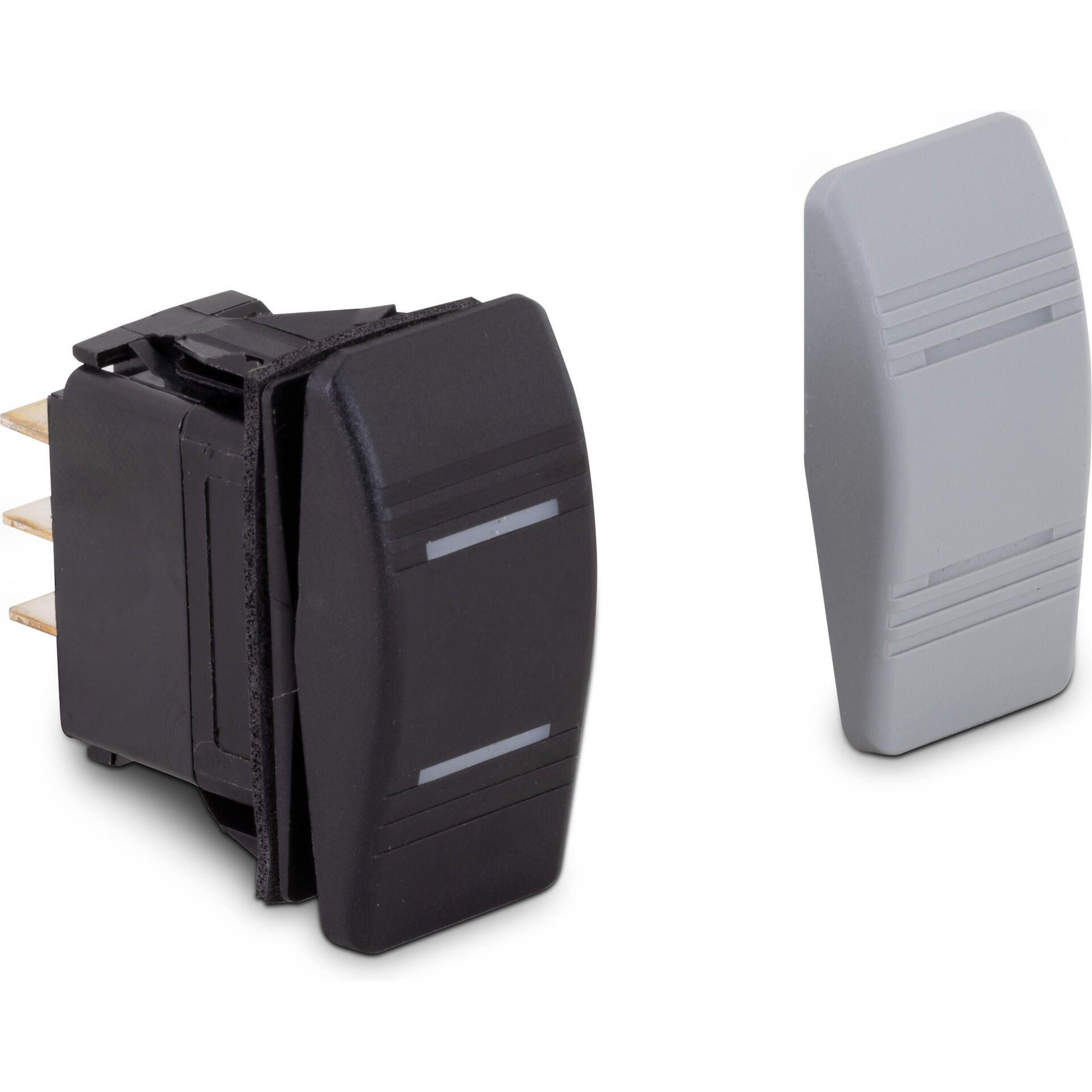 Sierra RK19830TP Contura III Black & Gray Illuminated Waterproof DPDT 7 Blade, Terminal Rocker Switch