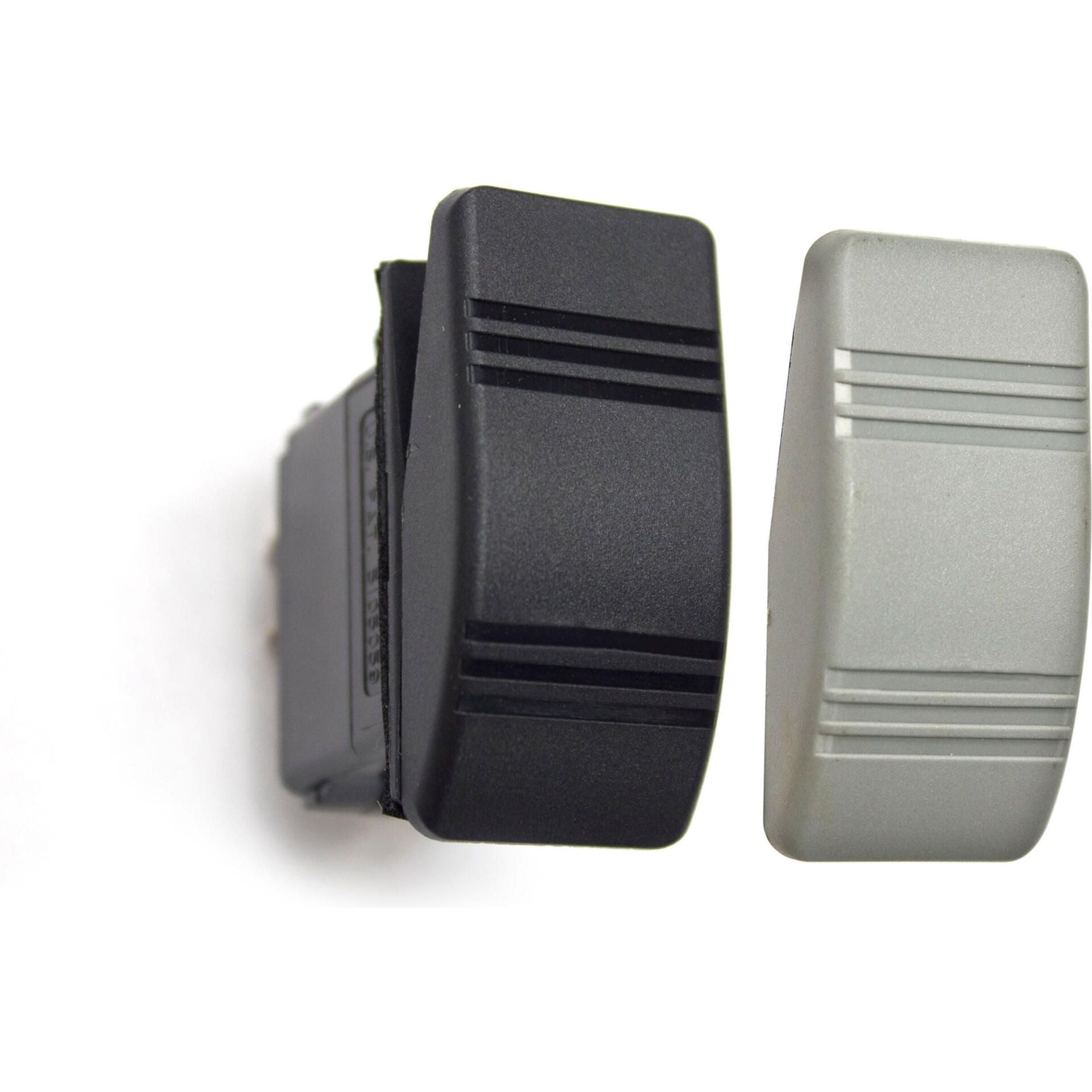 Sierra RK19750TP Contura III Non-Illuminated Weather Resistant Rocker Switch, Mom On/Off/Mom On, Black & Gray