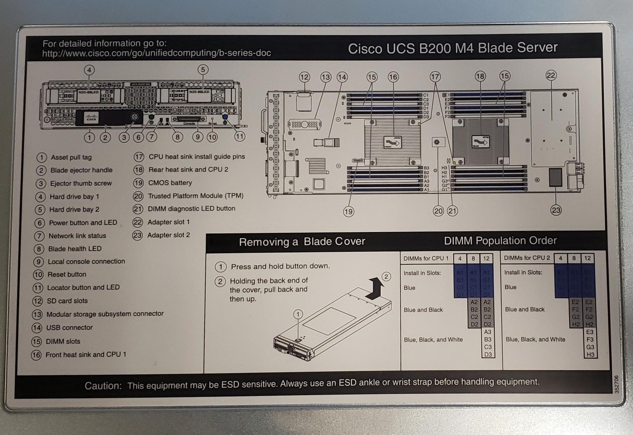 Cisco UCSB-B200-M4 Blade Server 2x 8 Core E5-2640v3 2.6GHz 128GB RAM VIC 1340