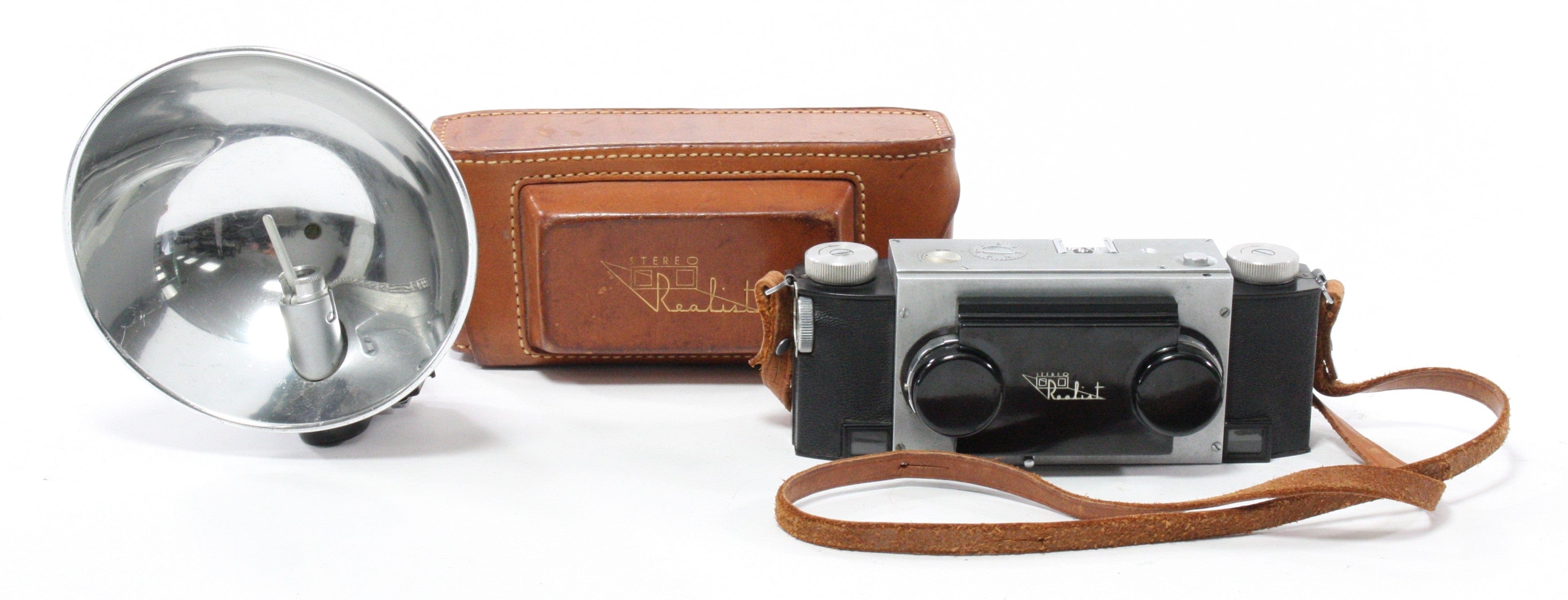 David White Stereo Realist Camera with Case/Flash