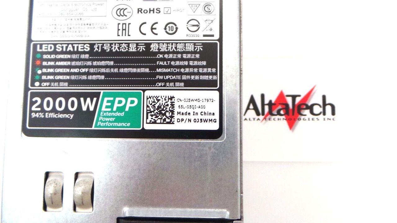 Dell 450-AHCF PowerEdge FX2 / C4130 2000W Delta Power Supply
