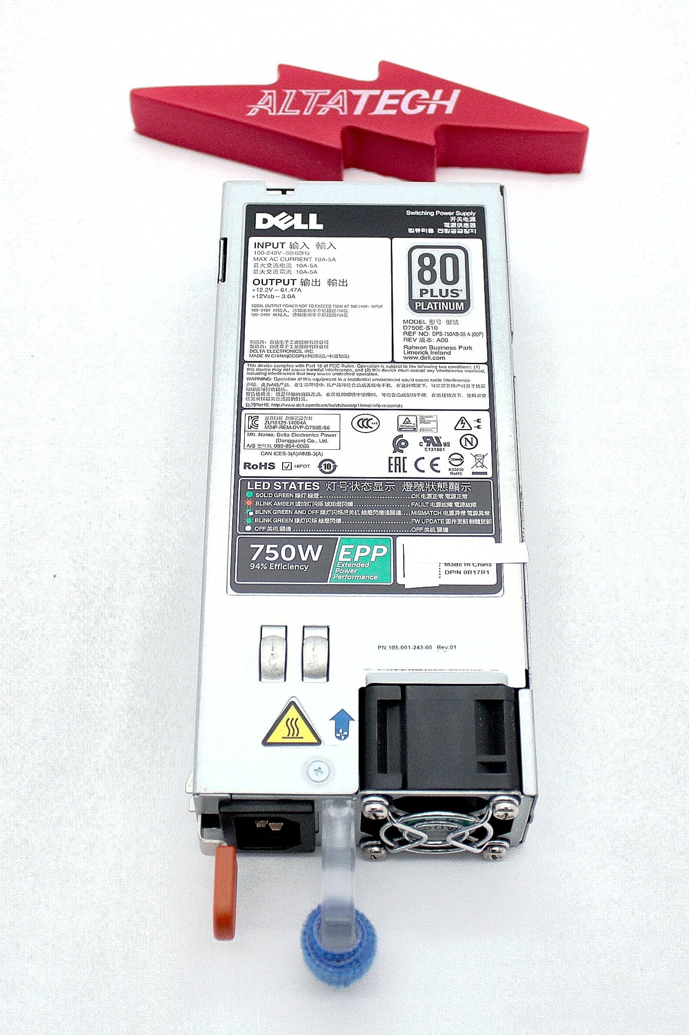 Dell R17R1 750W POWER SUPPLY, REVERSE, Z9100