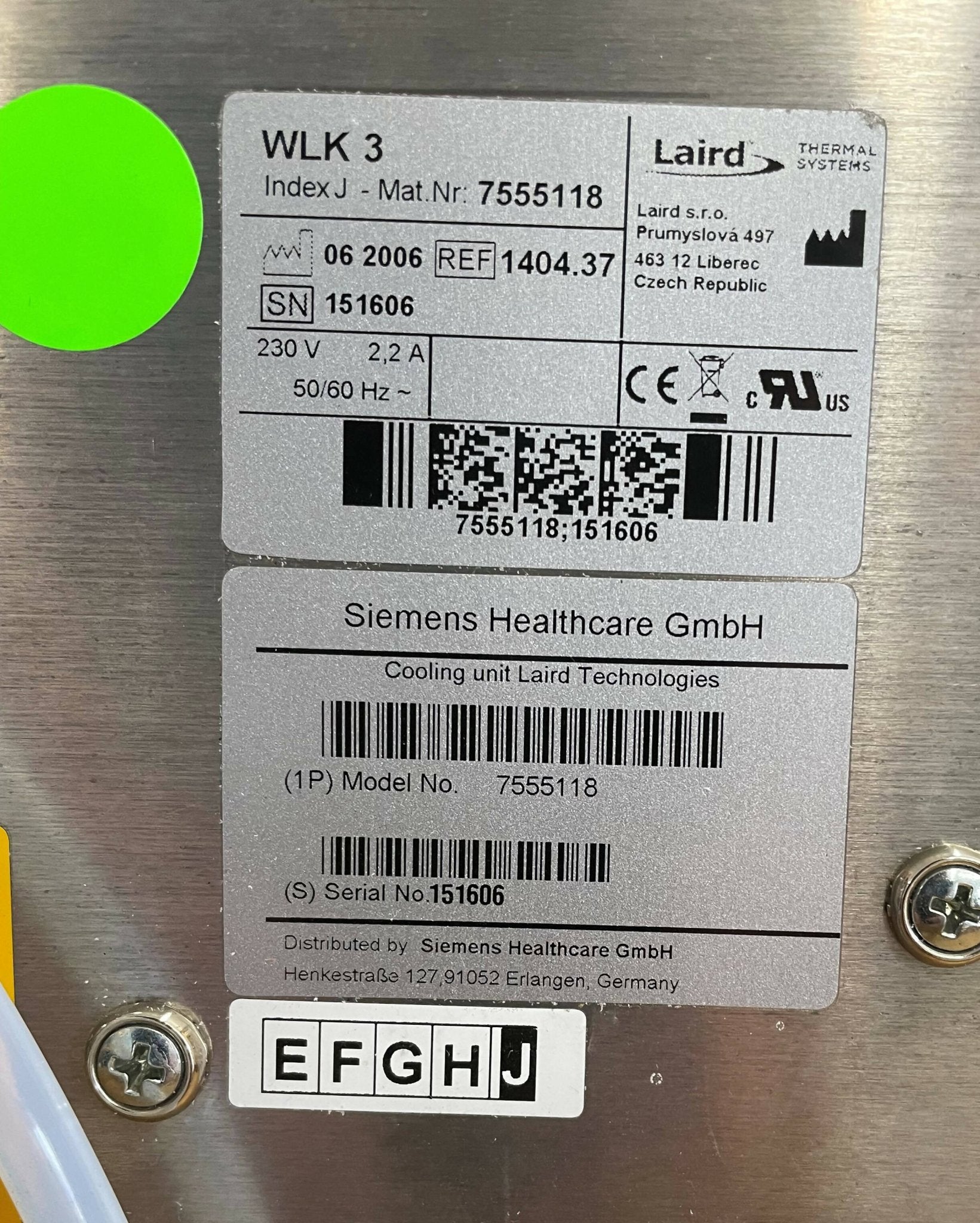 Detector Cooling Unit (07555118/7555118 Siemens