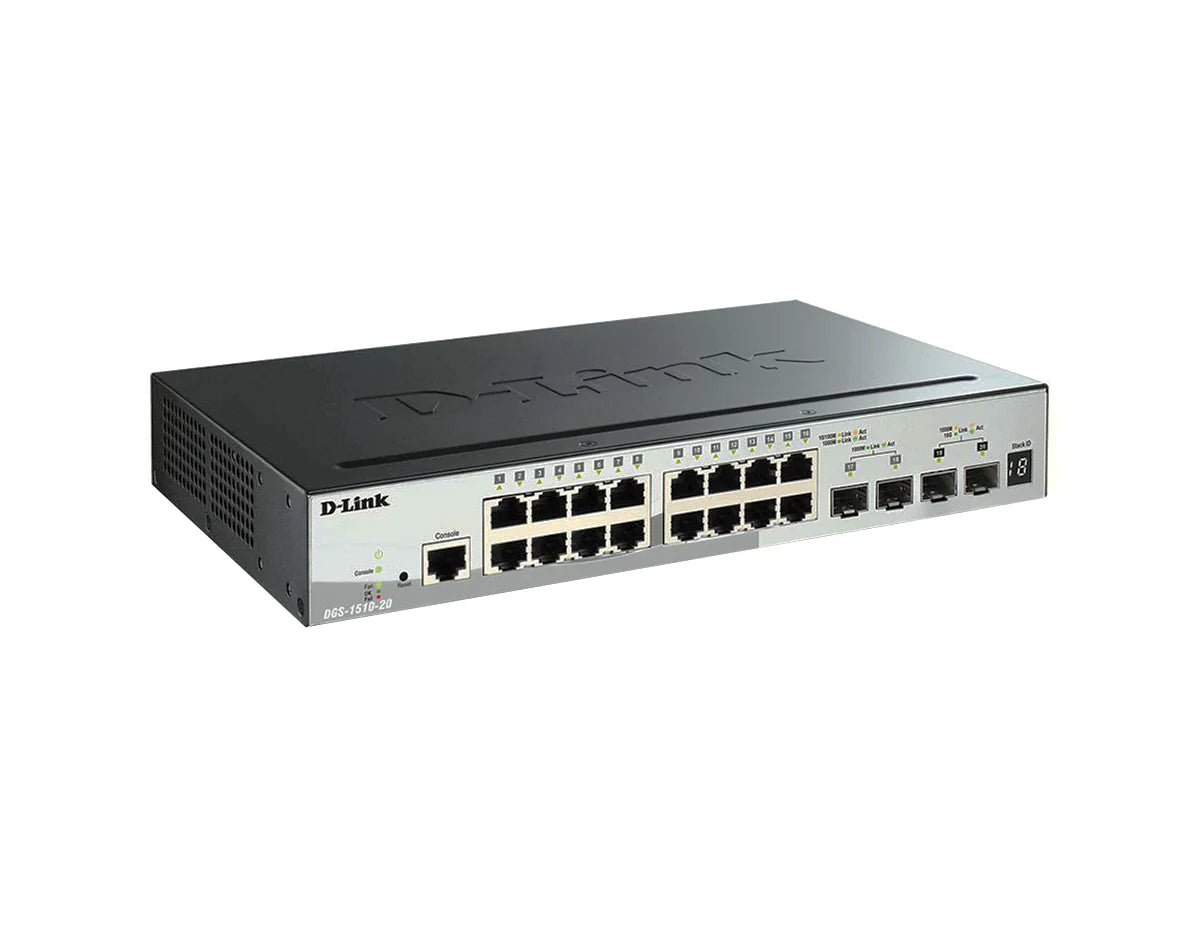 D-Link Gigabit Stackable Smart Managed Switch with 10G Uplinks DGS-1510-20