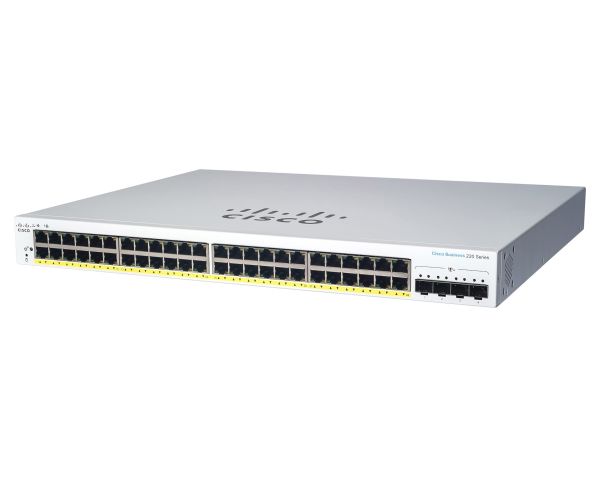 CBS220-48T-4G-NA - Cisco Business 220 Series 48-Ports 10/100/1000BASE-T Ethernet Layer 2 Rack-mountable Managed Smart Switch with 4-Ports SFP