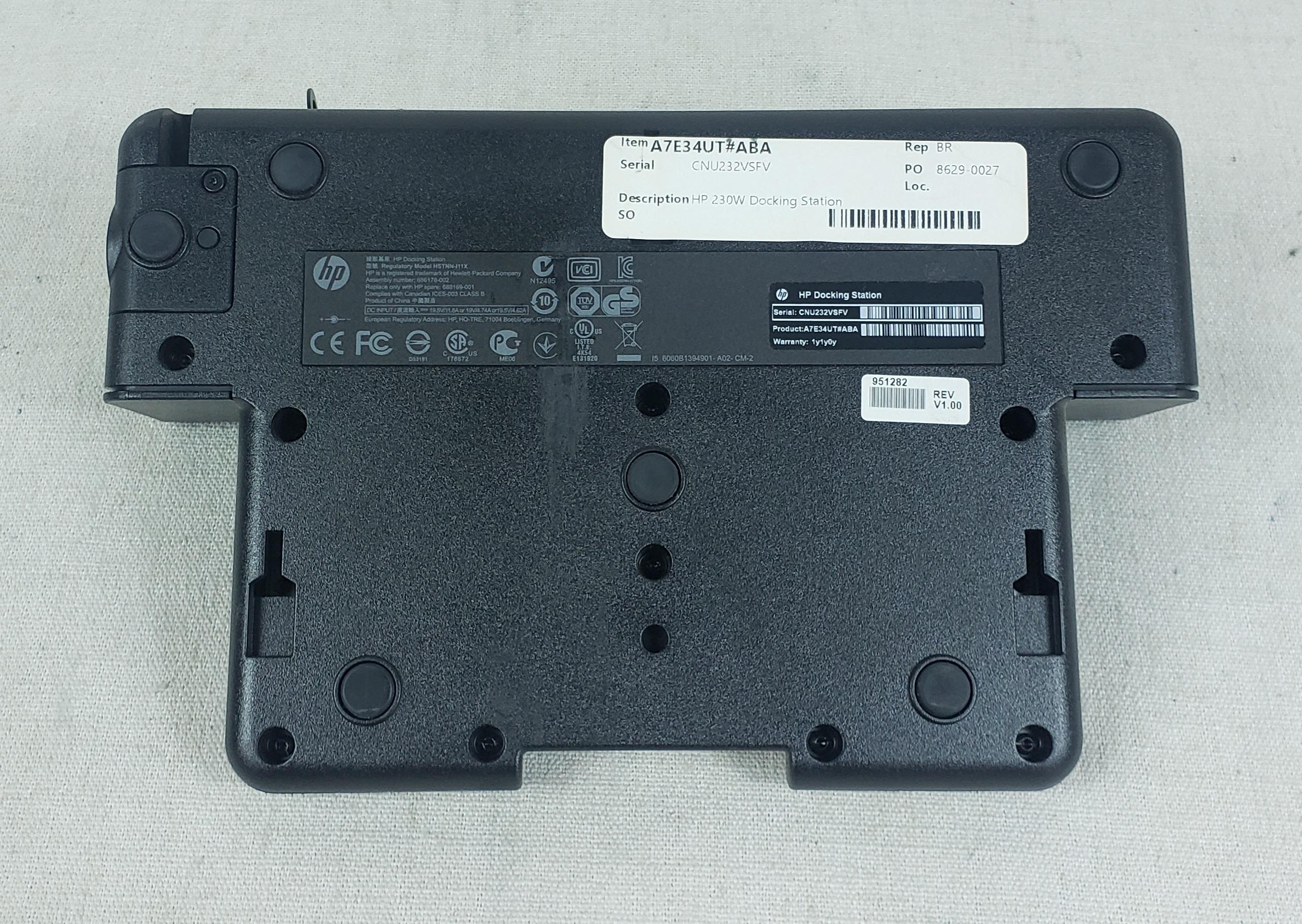 HP 230W Docking Station - PN: A7E34UT#ABA