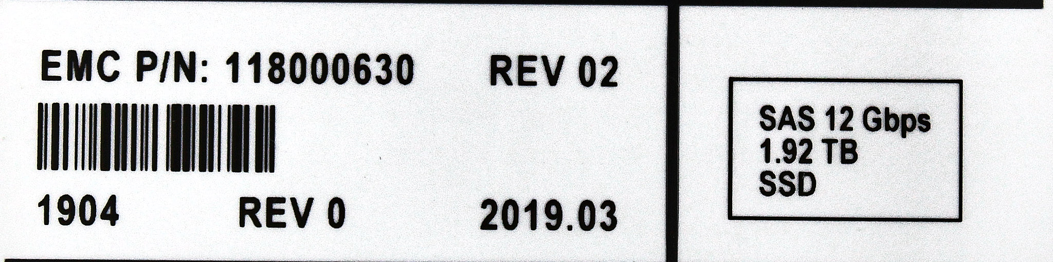 EMC 118000630 1.92TB SSD 12GB 2.5 SAS SSD FOR VNX
