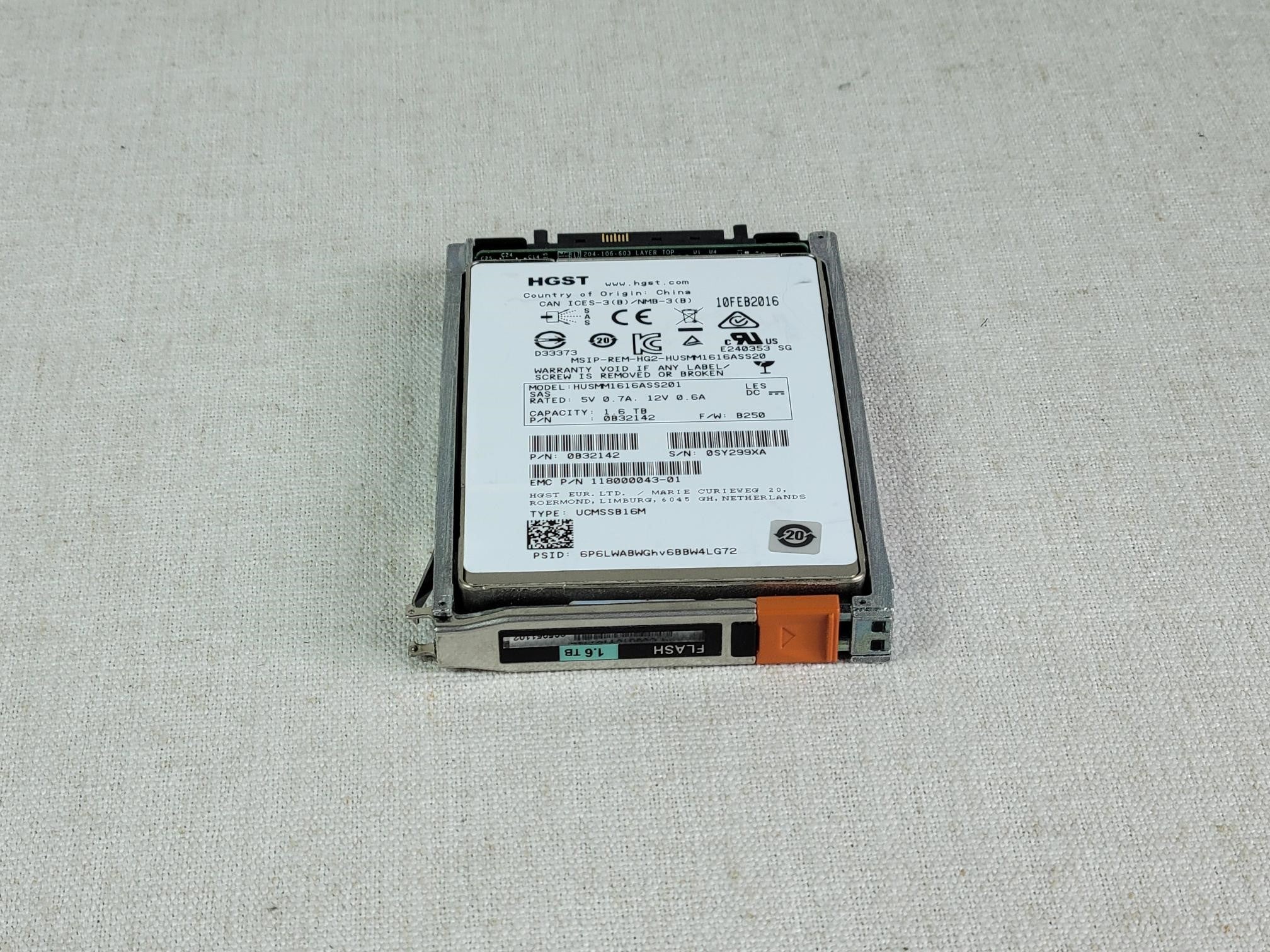 XTREMIO 1.6 TB 12Gb/s SAS SSD – PN: 005051102