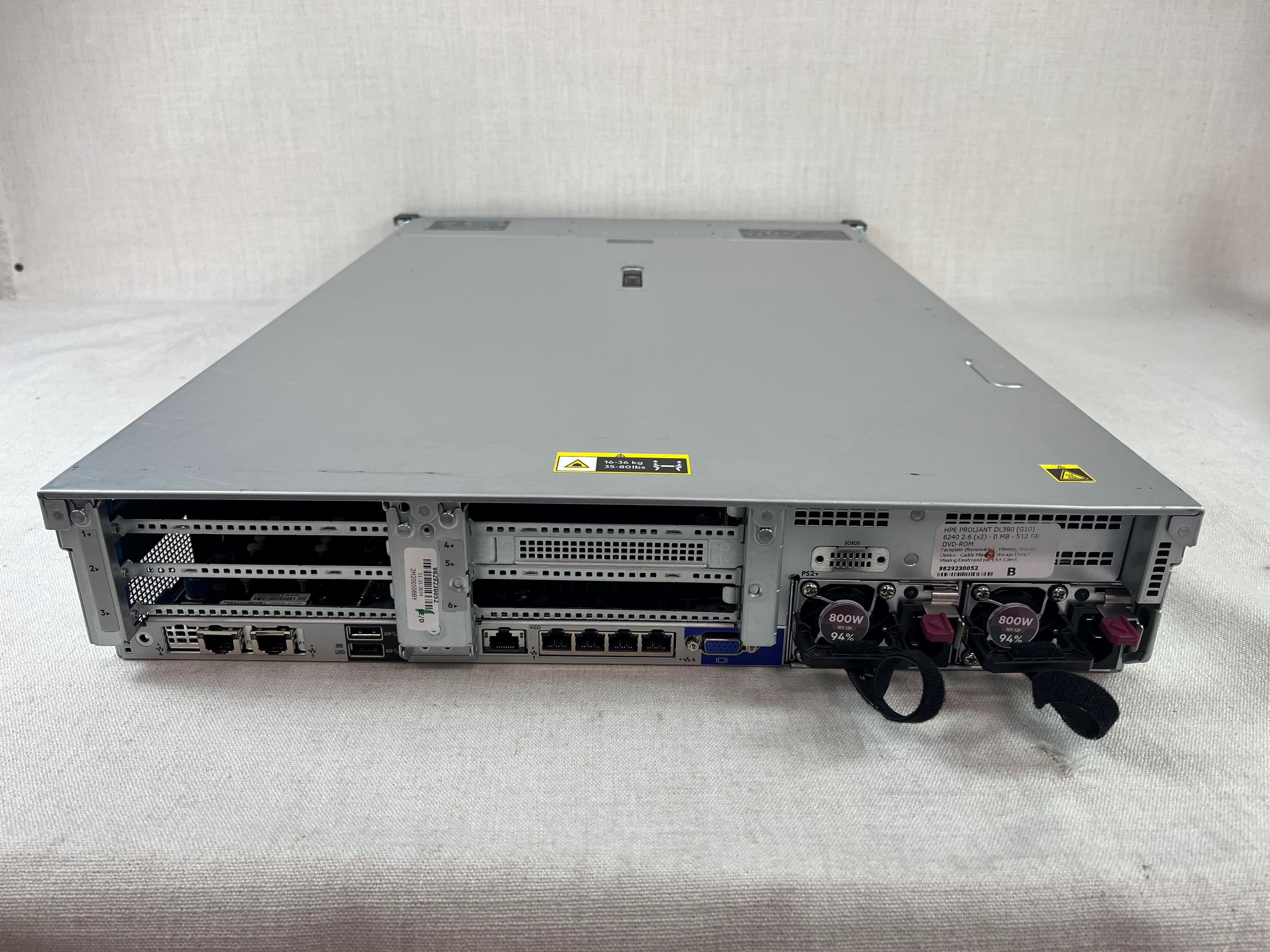 HPE Proliant DL380 Gen10 8SFF 2 x Gold 6254 3.1GHz Server, 512GB, 15.5TB