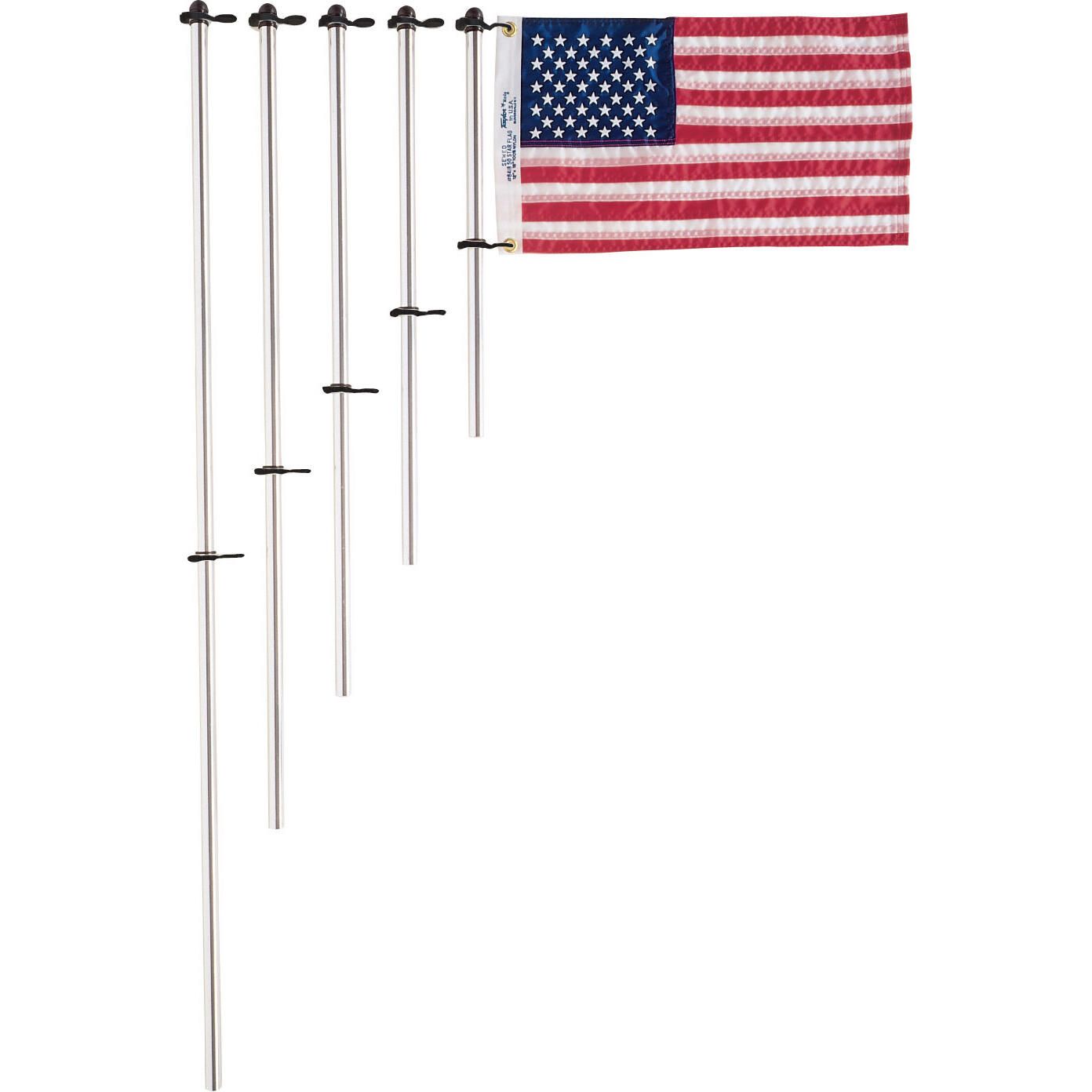 Taylor Made Products 919 Taylor 3/4" Diameter Aluminum Flag Pole w/ Charlevoix, Flag Clips
