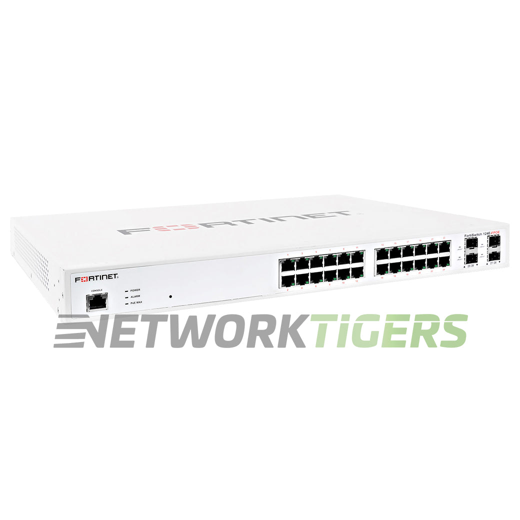 NEW Fortinet FS-124E-FPOE 24x 1GB PoE+ RJ45 4x SFP Local Management Only Switch