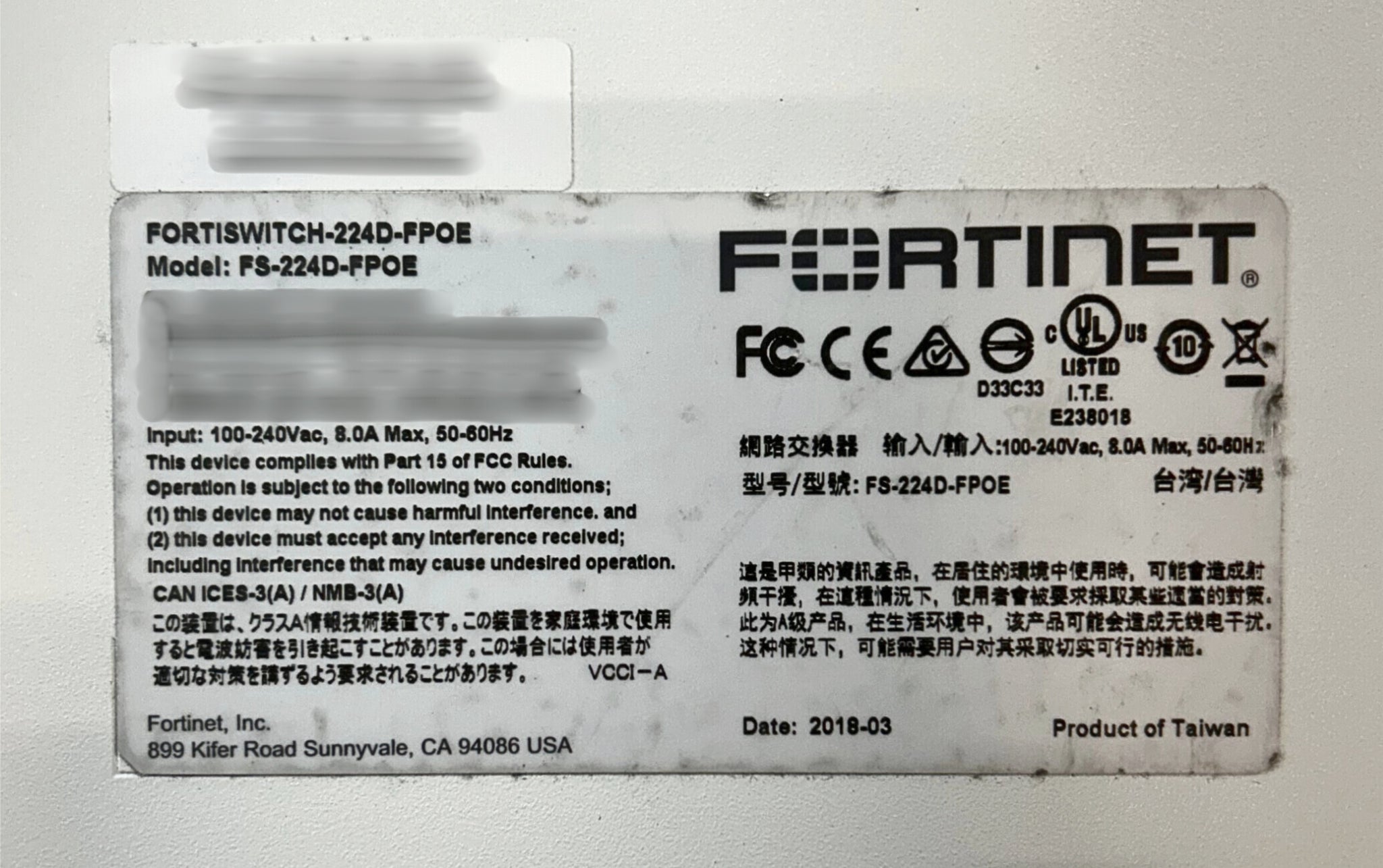 Fortinet FS-224D-FPOE FortiSwitch 24-Port Gigabit PoE Managed Switch