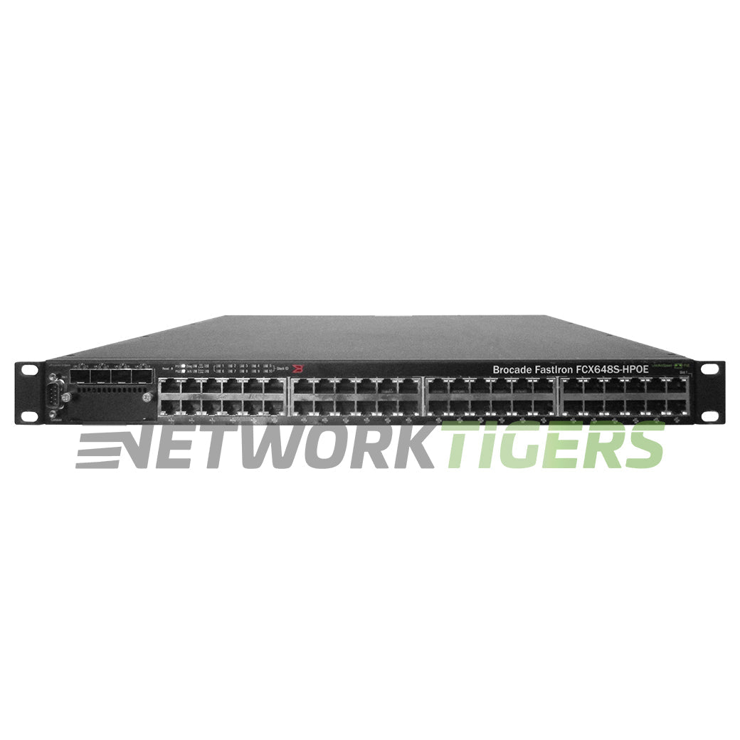 Brocade FCX648S-HPOE 48x 1GB PoE+ RJ45 4x 1GB Combo Switch
