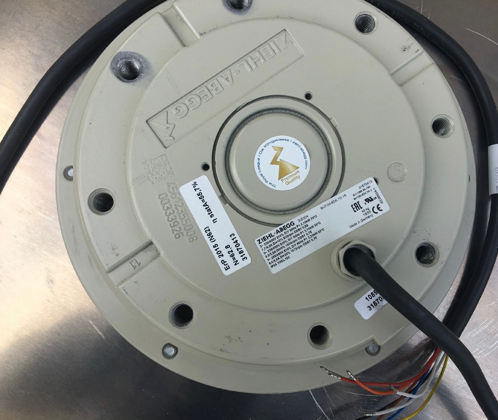 Brand new RH71M-6DK.7Q.1R(Art No:205204) ZIEHL-ABEGG centrifugal fan for Simens LDZ10501652 converter 3.3kW 5.4A 1070RPM