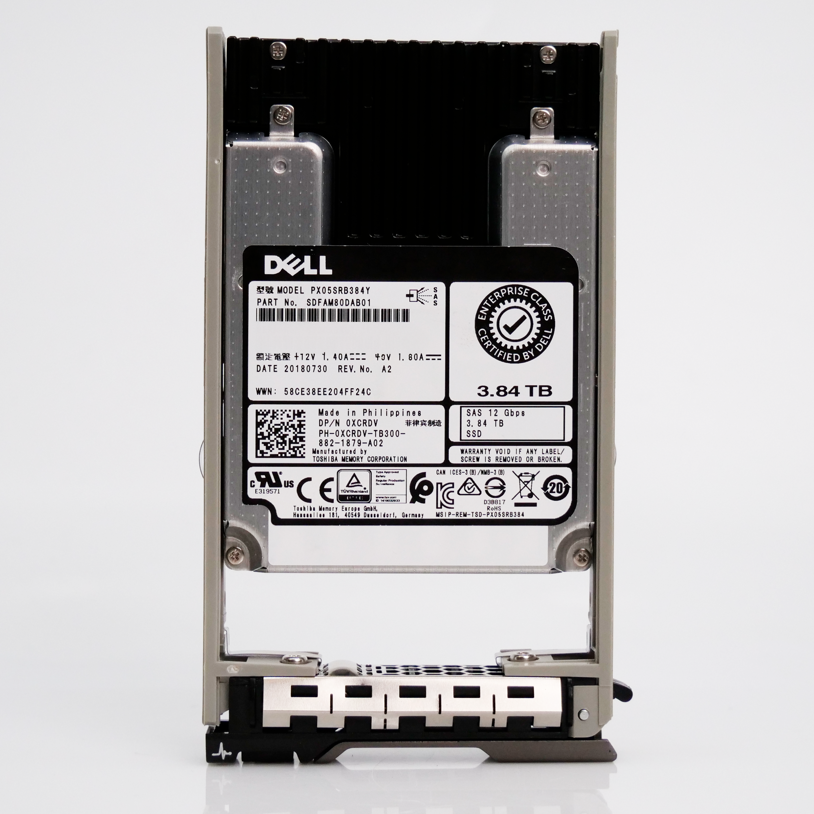 Dell G13 0XCRDV 3.84TB 1 DWPD SAS-3 12Gb/s Read Intensive MLC 2.5in Refurbished SSD