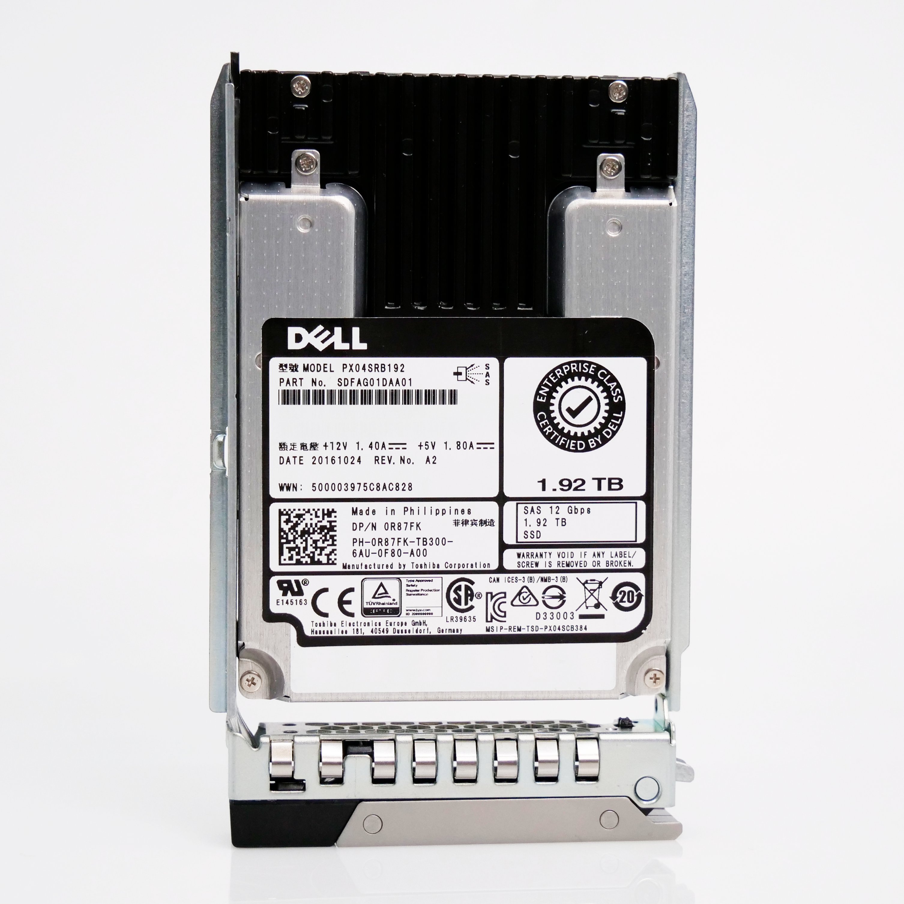 Toshiba G14 0R87FK 1.92TB 1 DWPD SAS-3 12Gb/s MLC 2.5in Solid State Drive