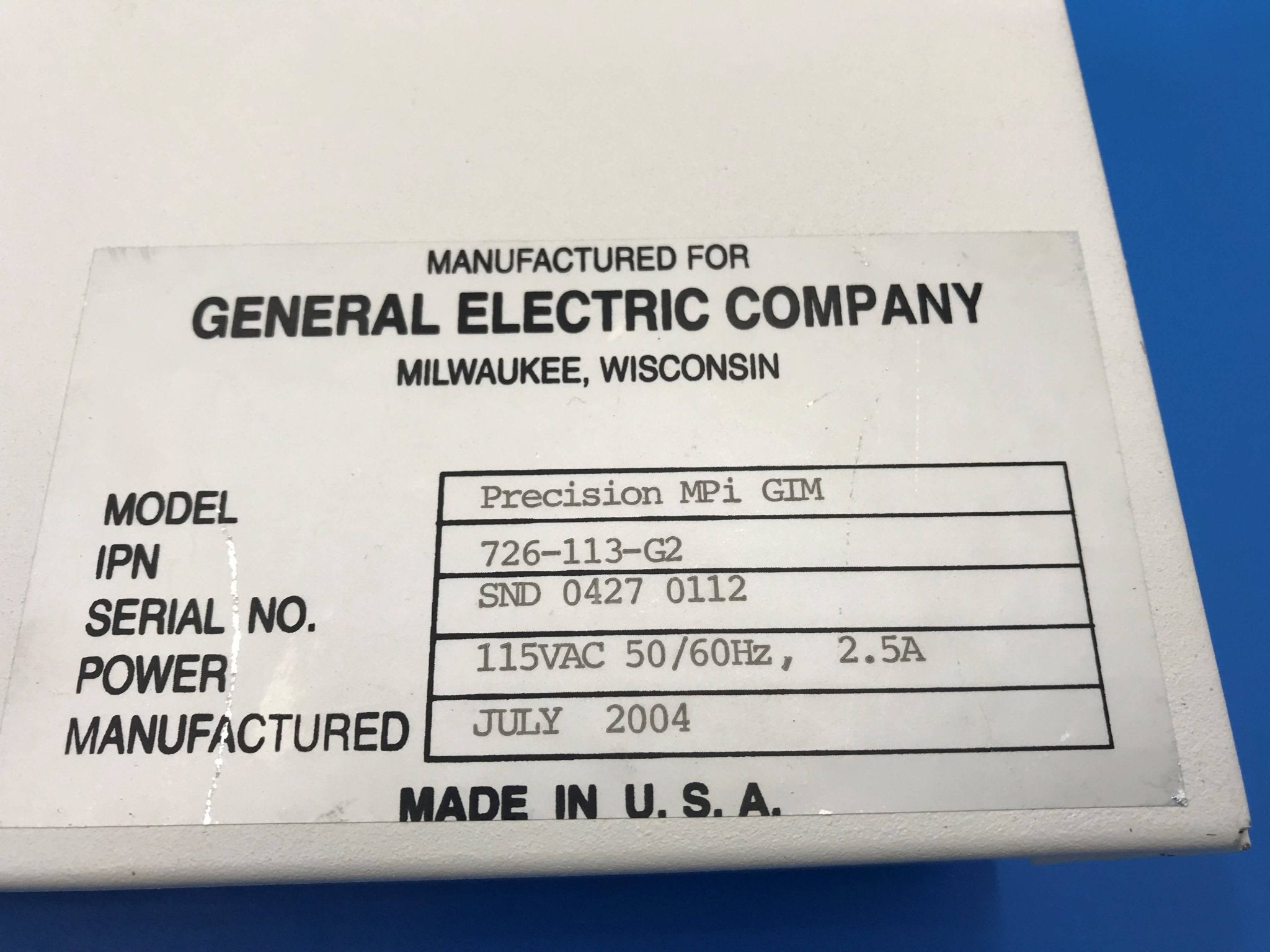 Generator Interface Module GIM ( 726-113-G2 GE/MPI