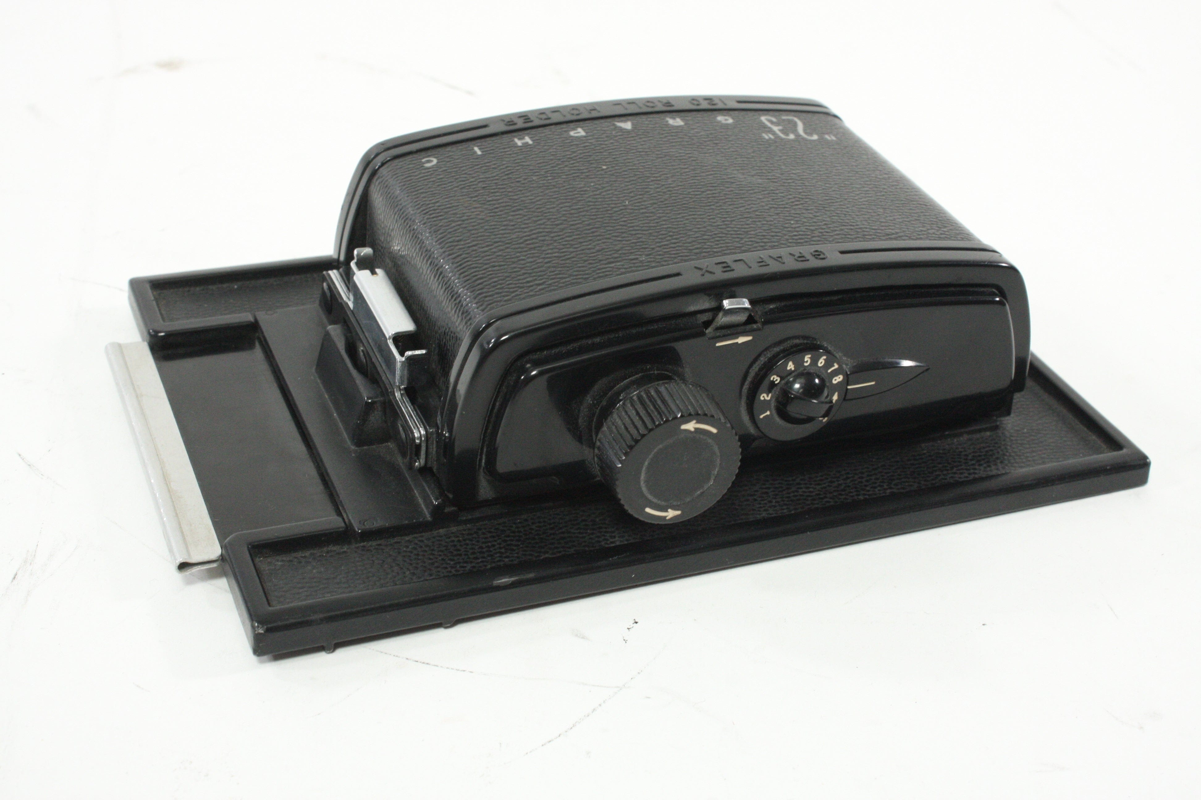 Graflex 23 Graphic Roll Film Holder witn Dark Slidec(Knob Type)
