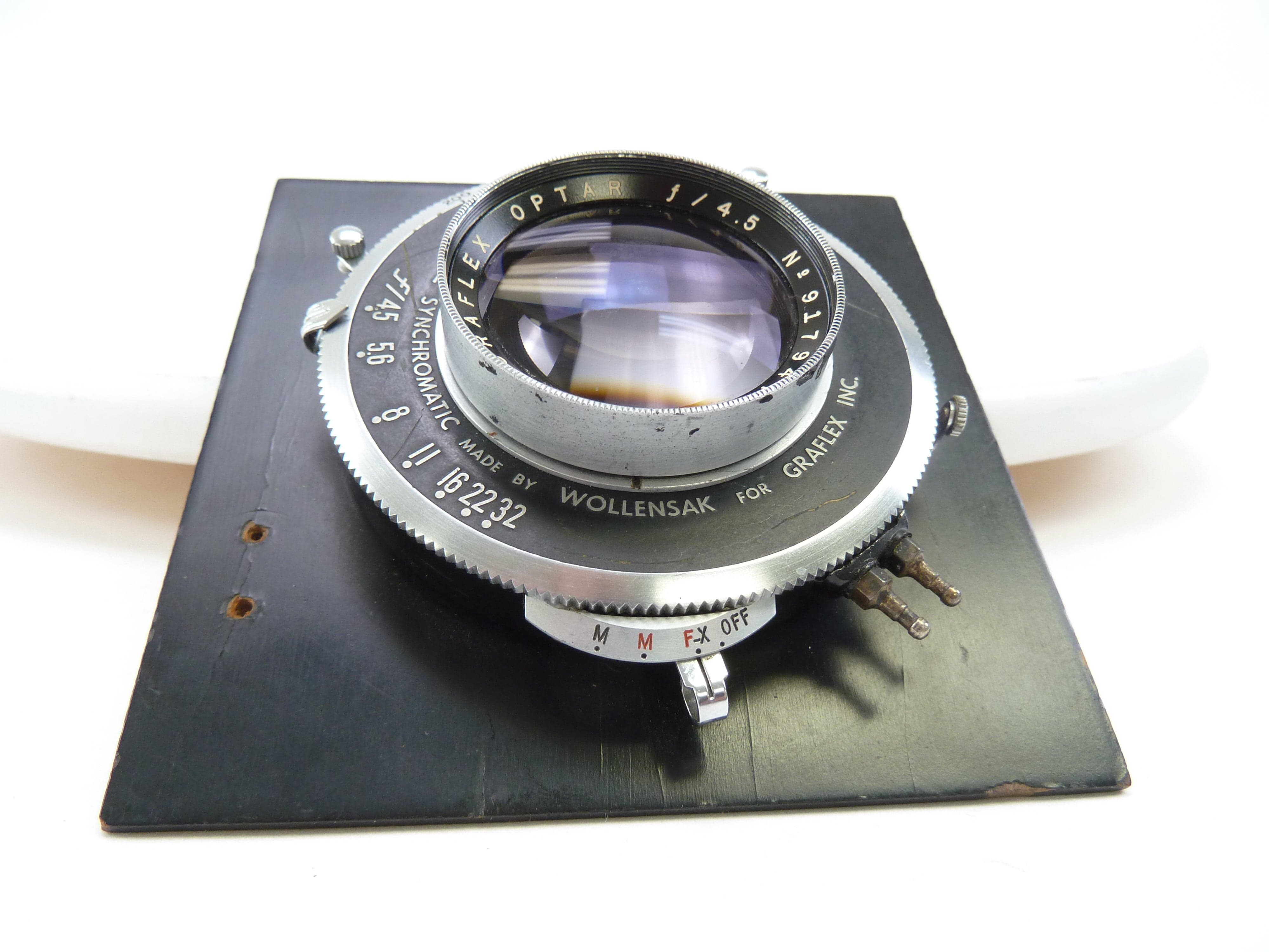 Graphex Optar 162MM F4.5 Large Format Lens with 4X4 Board