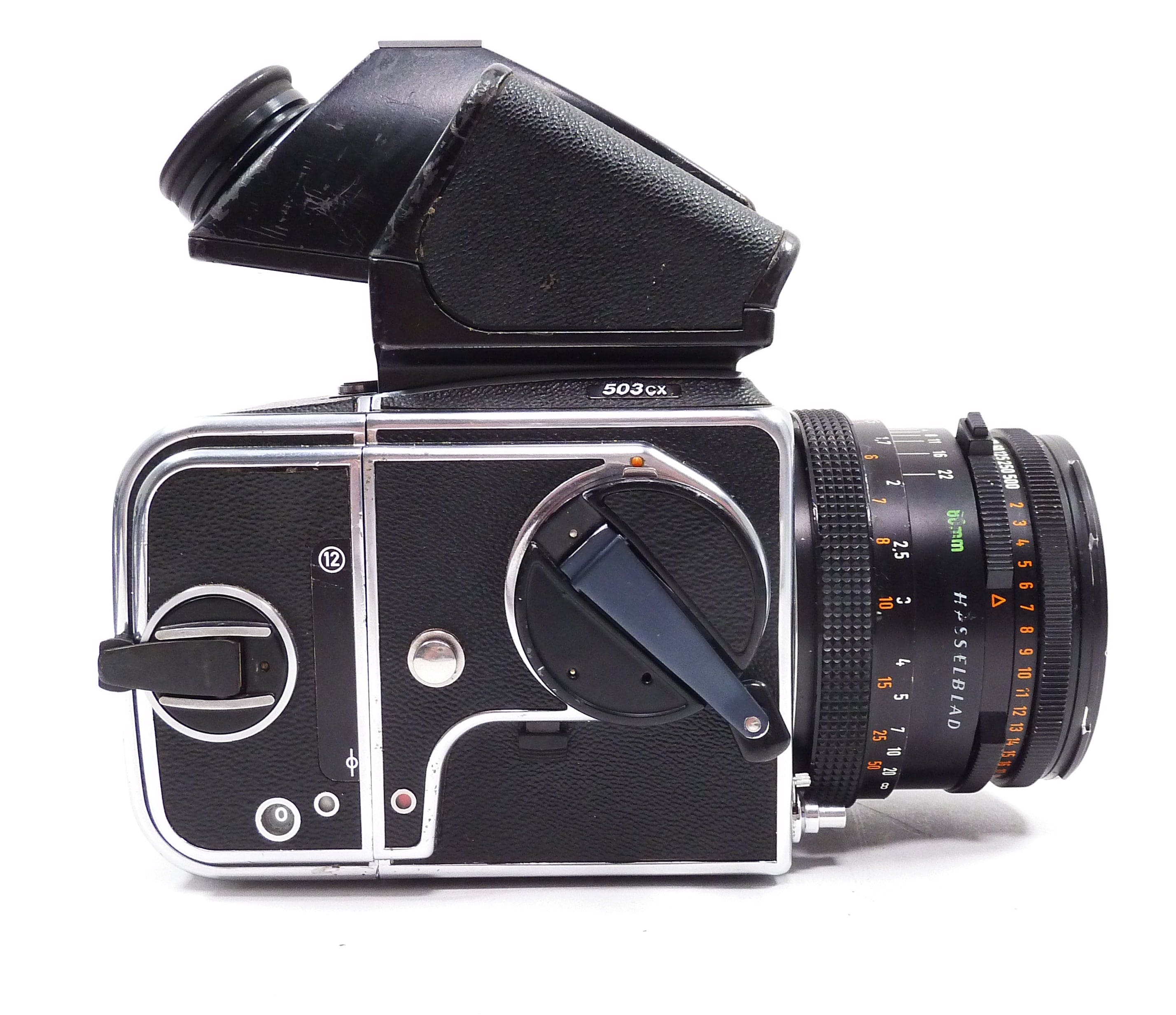 Hasselblad 503CX with 80MM F2.8 Planar T* CF lens and 120 Back and Prism Finder