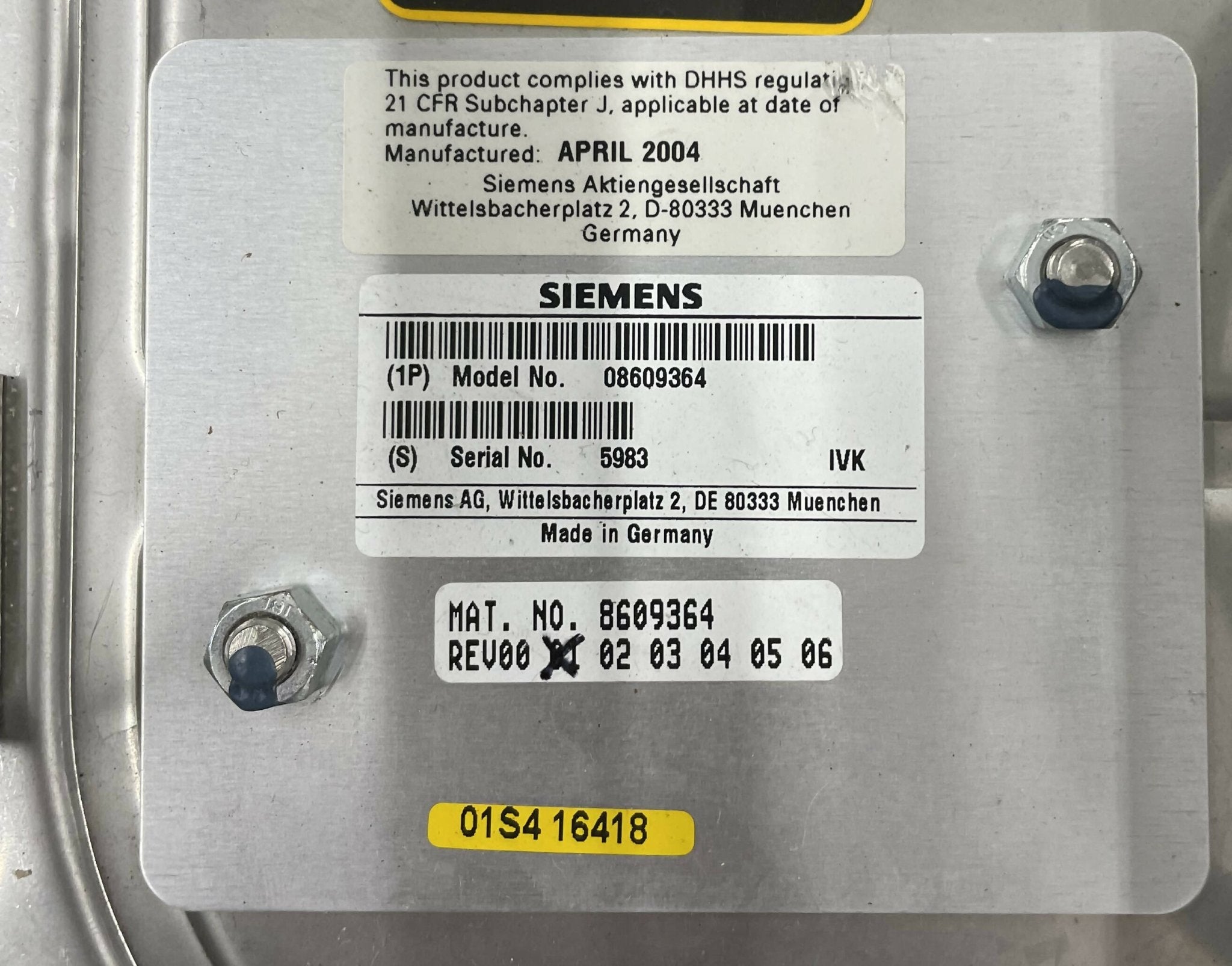 HIGH VOLTAGE TANK (08609364/8609364) SIEMENS