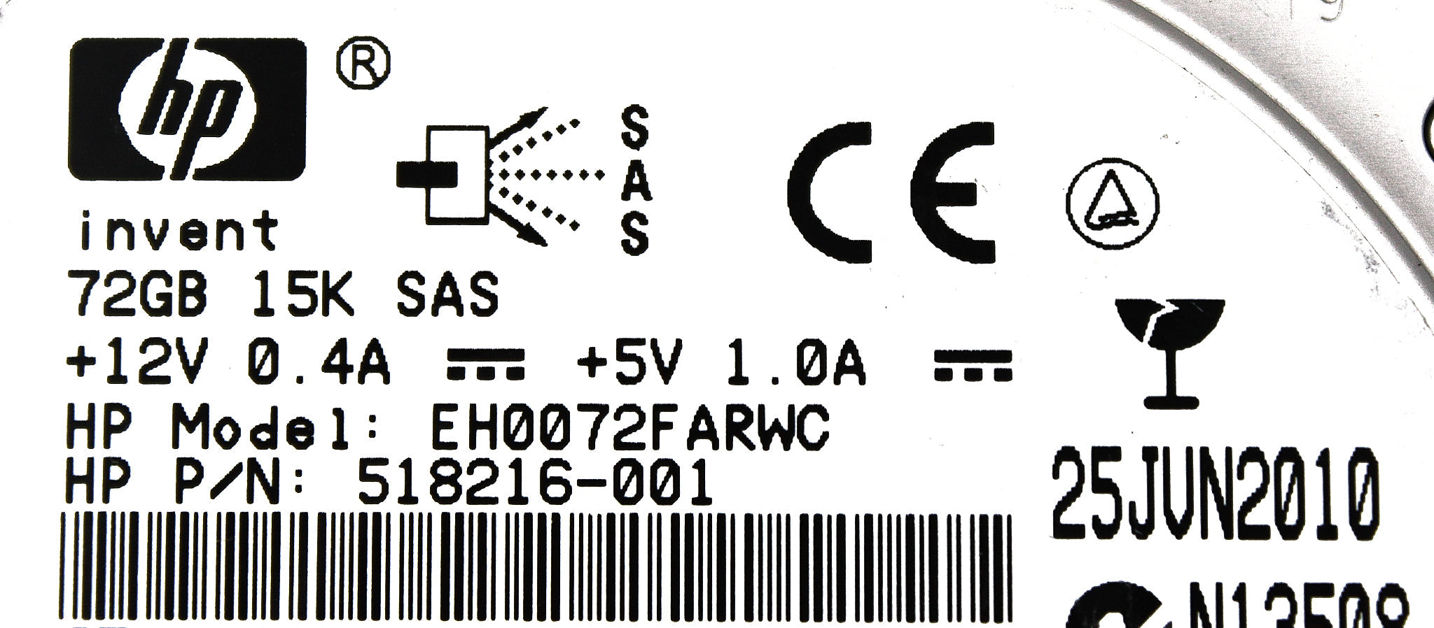 HP 518216-001 72GB 6G 15K SFF SAS HDD