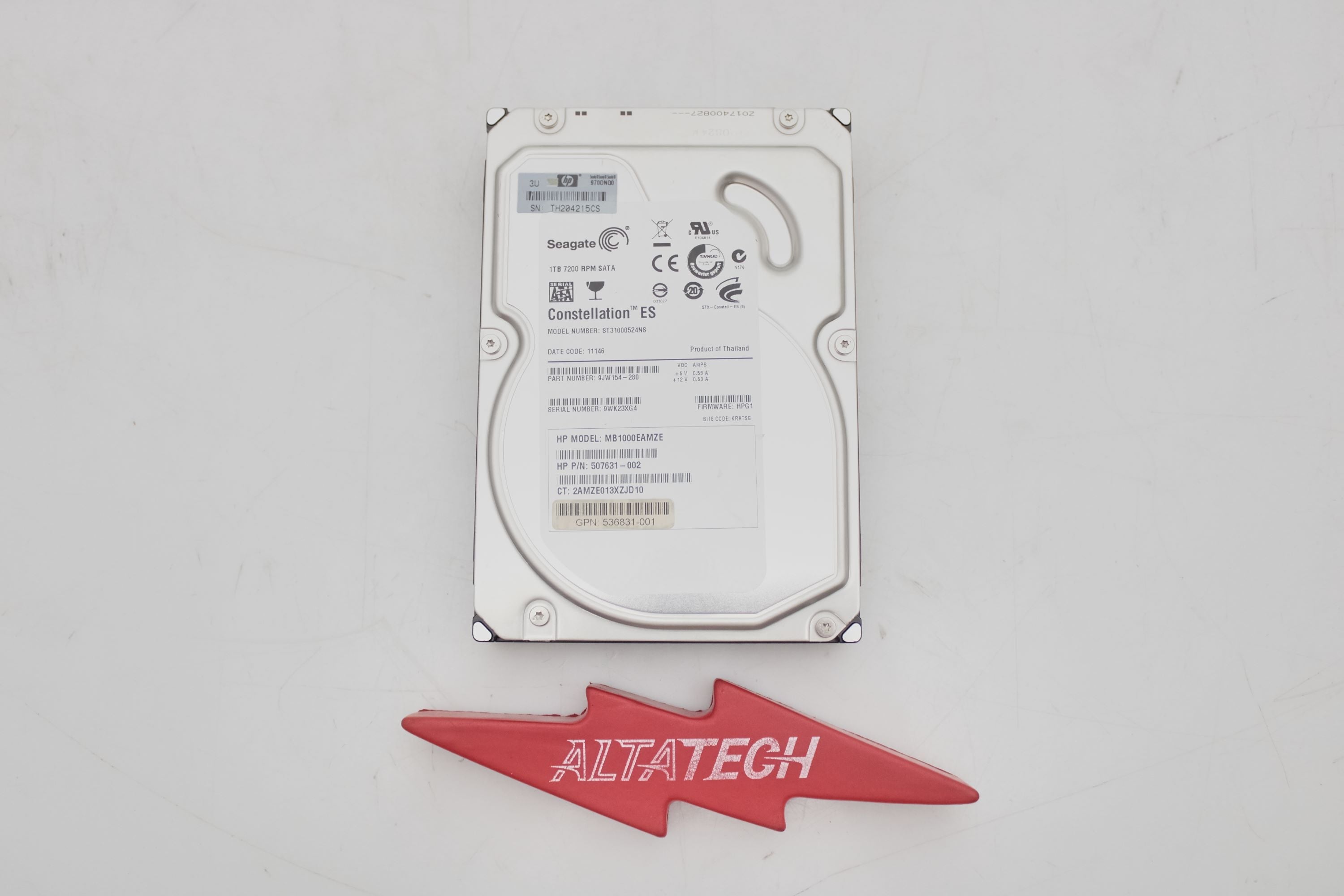 HP 536831-001 1TB 3G 7.2K 3.5IN HOT PLUG MDL SATA HARD DRIVE