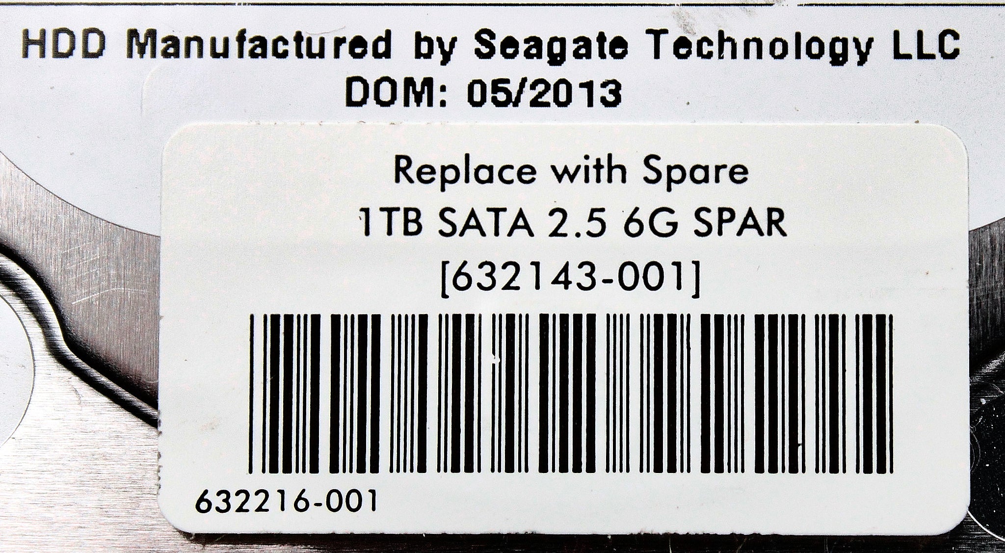 HP 632143-001 1TB 7.2K 6G SFF QR SATA HDD