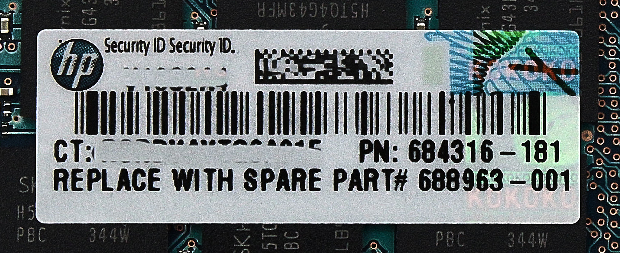 HP 684316-181 16GB PC3-12800R DDR3-1600 2RX4 ECC