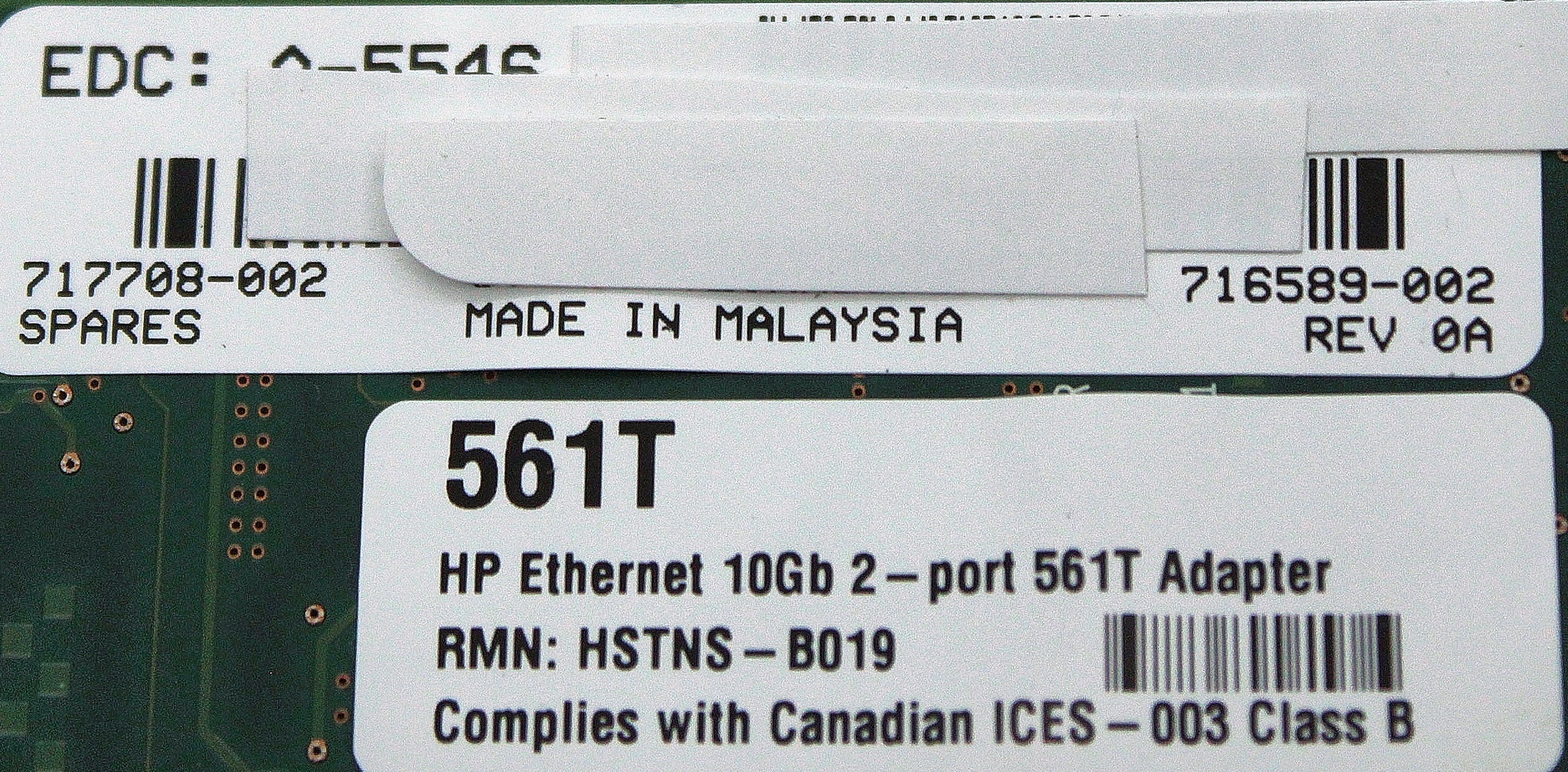 HP 717708-002 ETHERNET 10GB 2-PORT 561T ADAPTER