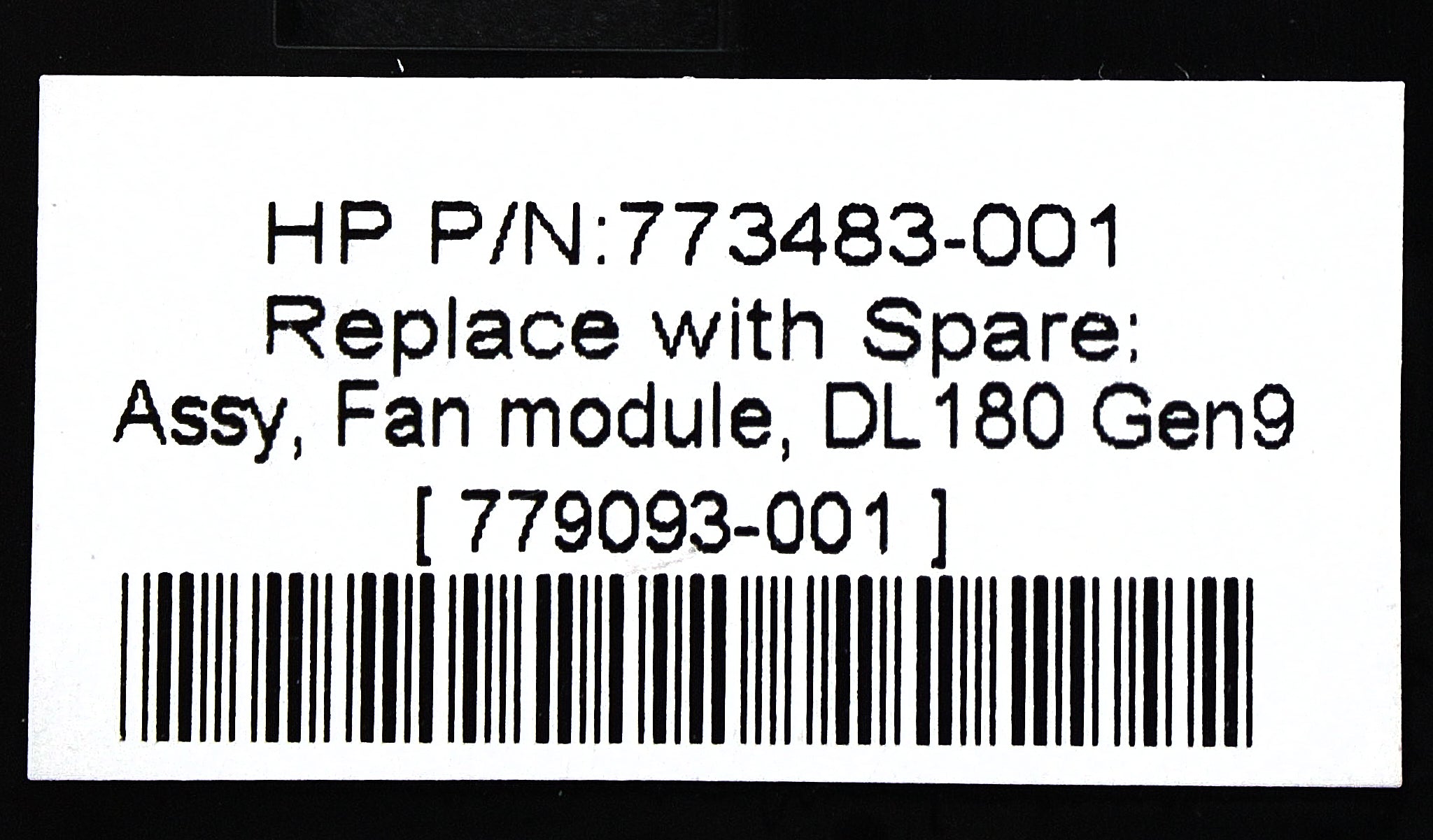HP 773483-001 HOT-SWAP FAN ASSY (DL180G9)