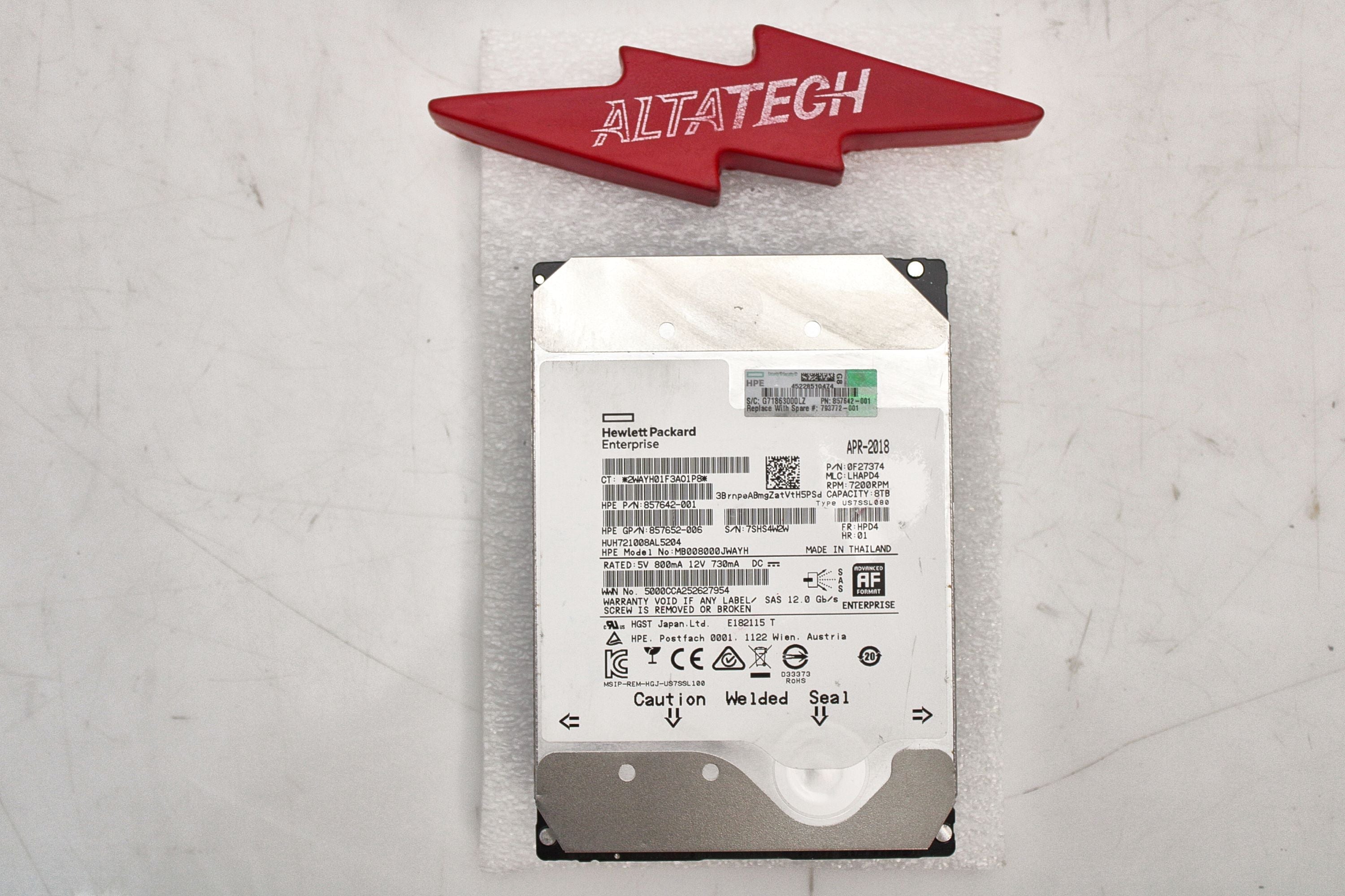 HP 793772-001 8.0TB 7.2K SAS 12GB/S 3.5IN HDD