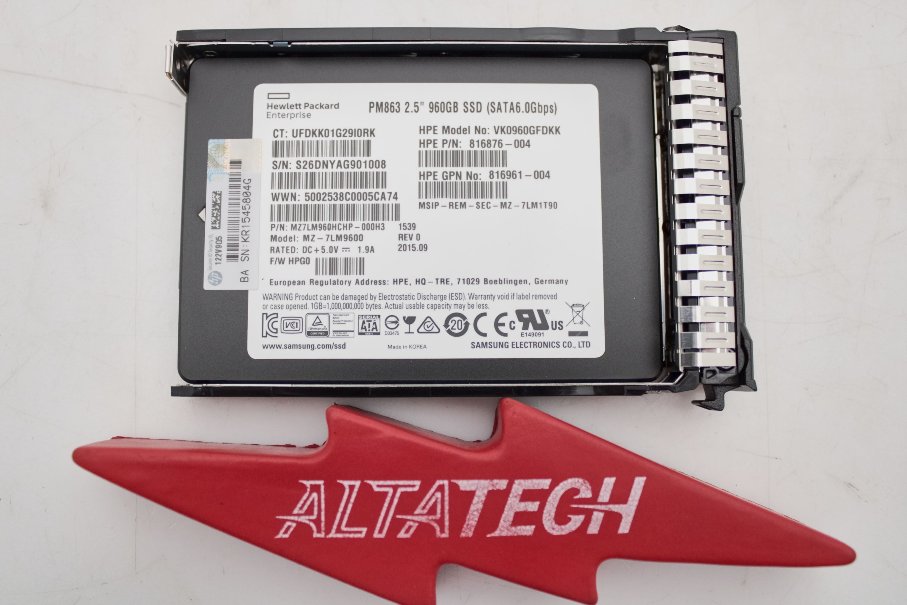 HP 817080-001 960GB 6G SATA 2.5 RI-3 SFF SSD