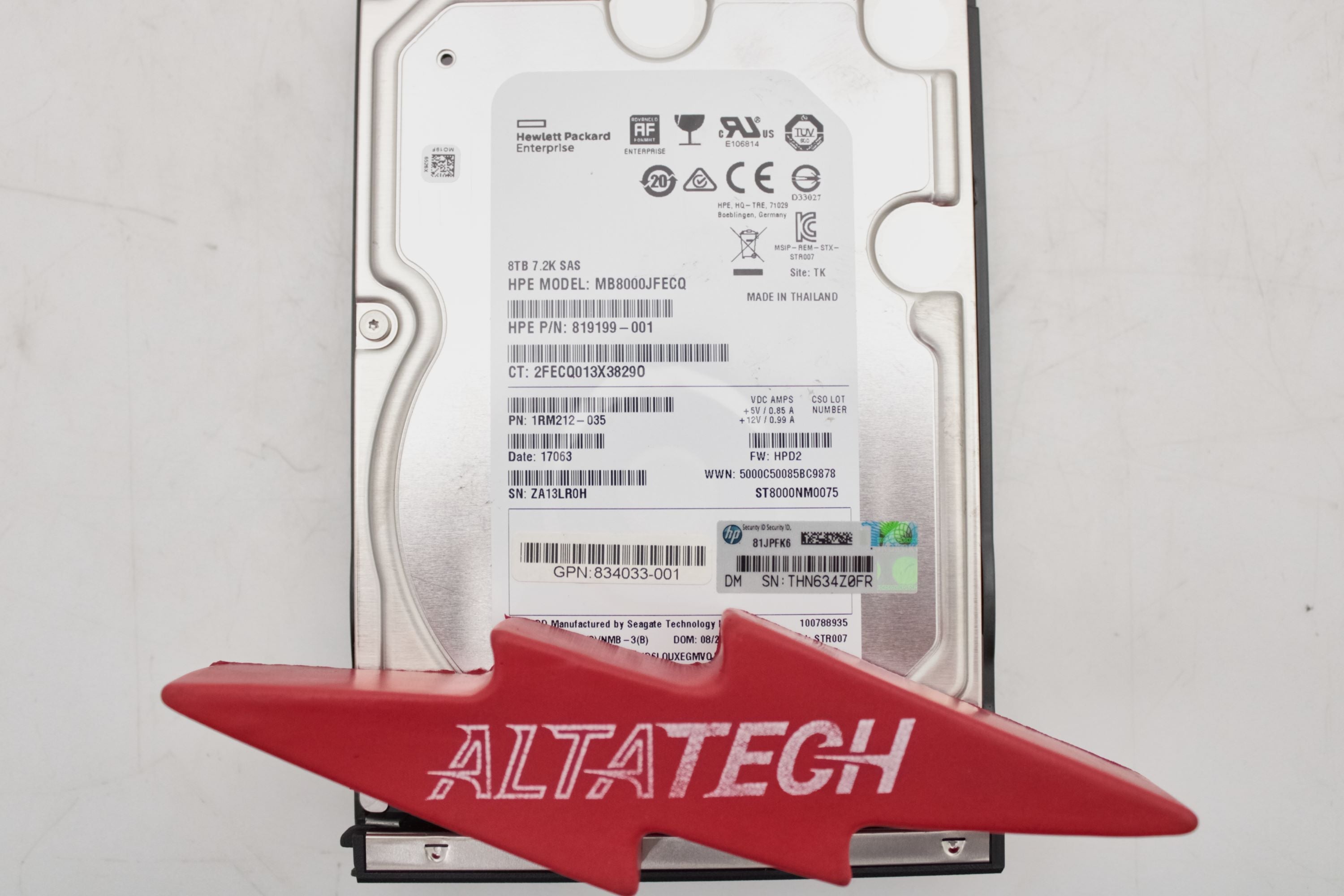 HP 834132-001 8TB 7.2K 3.5 12G SAS 512E LP DS HDD