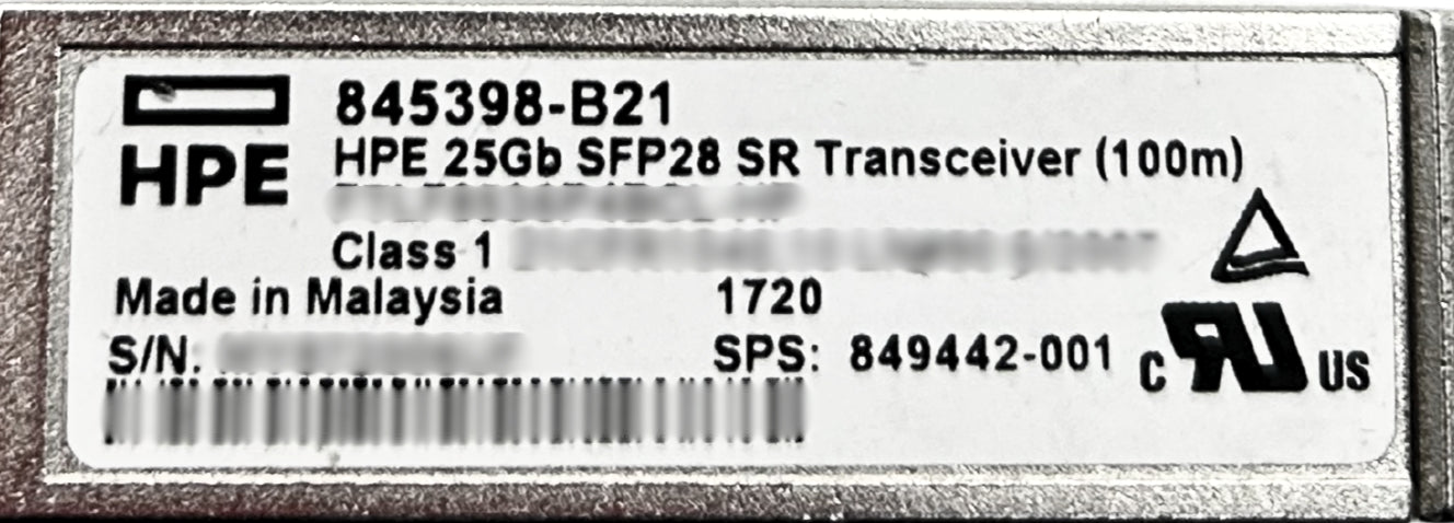 HP 845398-B21 25GB SFP28 SR 100M Transceiver