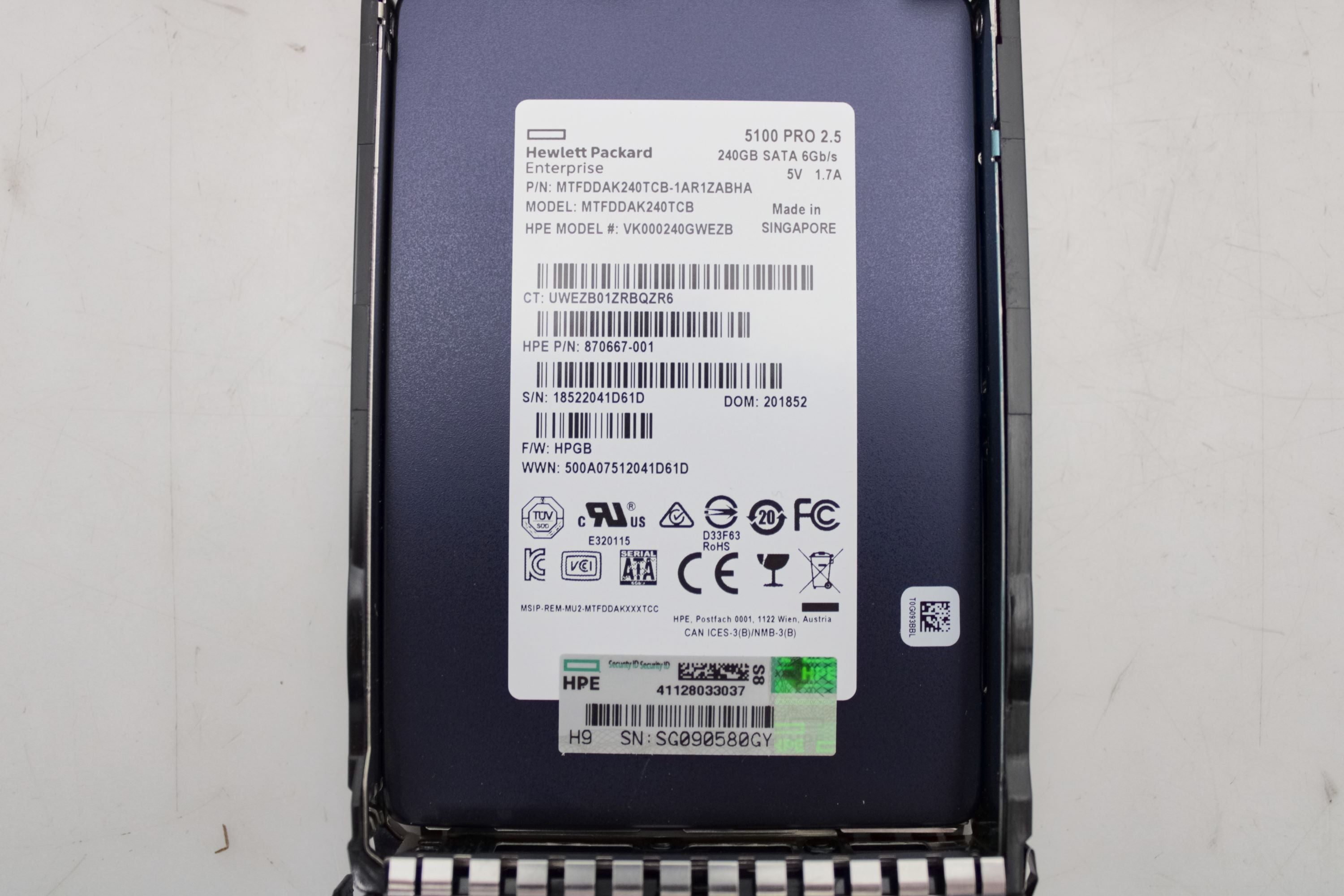 HP 875652-001 240GB 6G SFF RI SATA SC DS SSD HDD