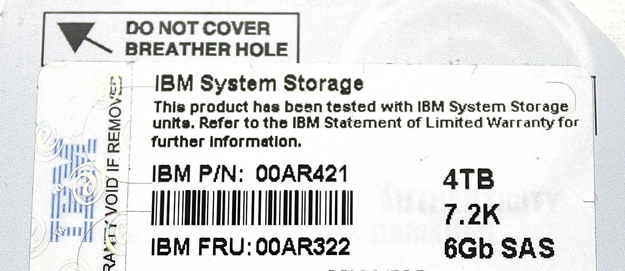 IBM 00AR322 4TB 7.2K 6GB 3.5" SAS GEN2