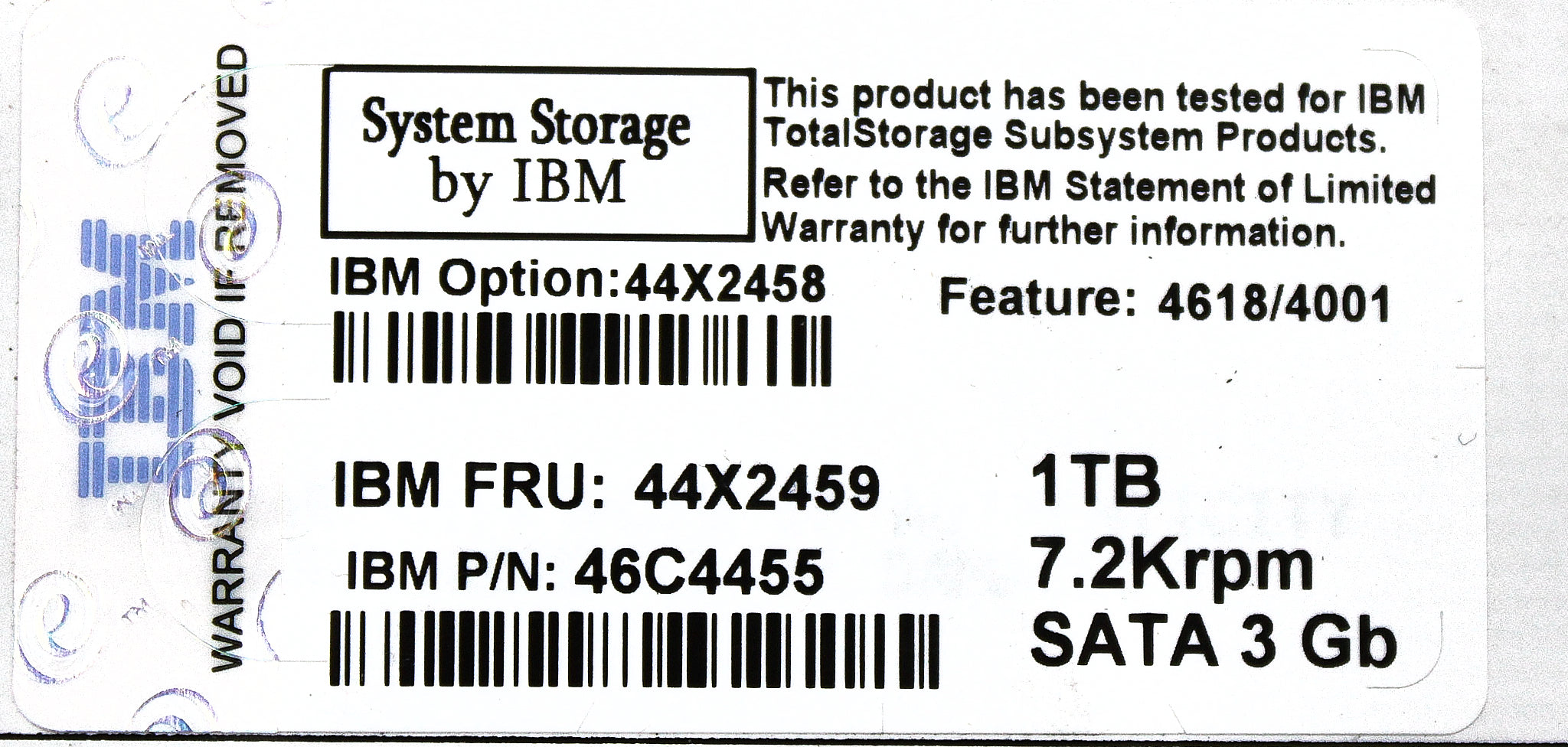 IBM 44X2459 1TB/ 7.2K SATA DDM