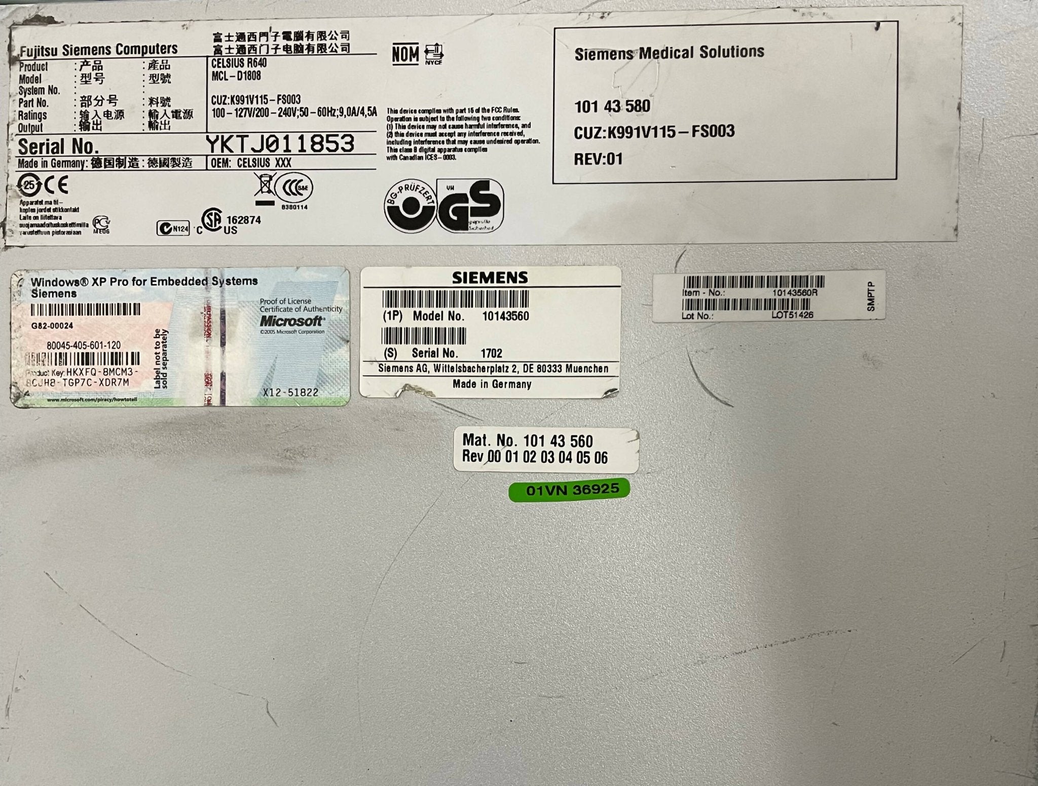 IES Tower 8 Syngo Workplace Celsius R640 (10143560/10143580 Siemens