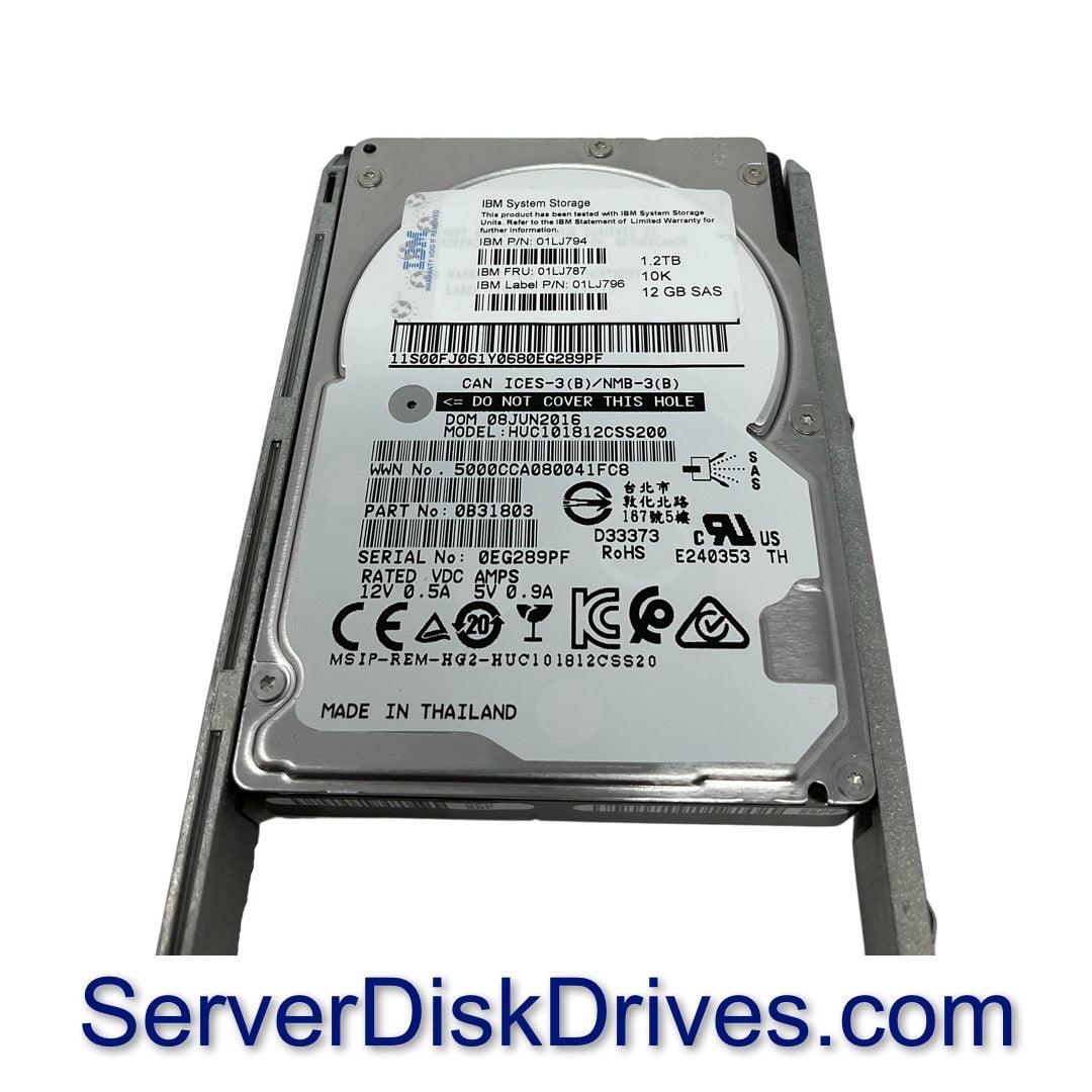 01LJ787 01LJ794 01LJ796 IBM 1.2TB 10K 6G 2.5" SAS Hard Drive for V7000 G2 1