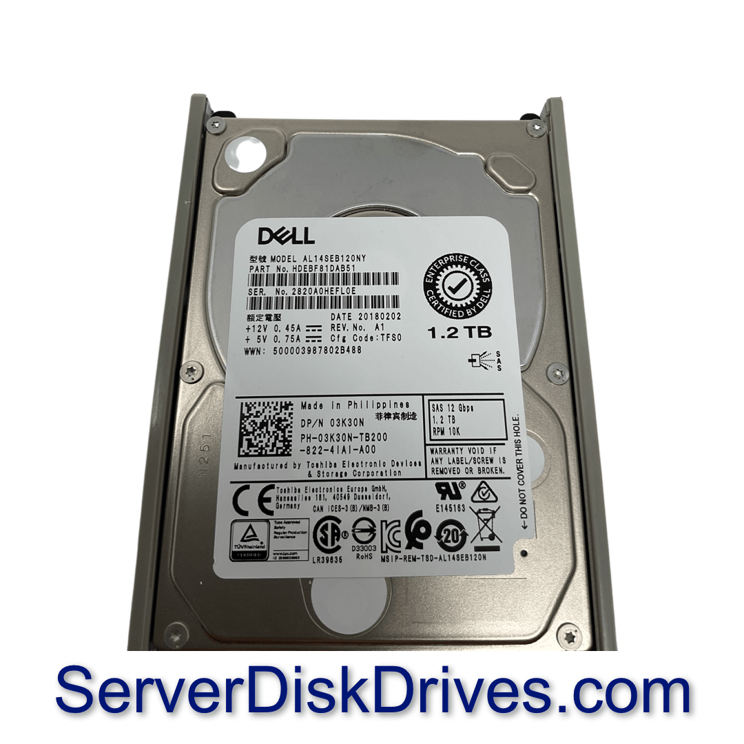 AL14SEB120NY Dell 1.2TB SAS 10k 2.5" 12G Hard Drive 3K30N