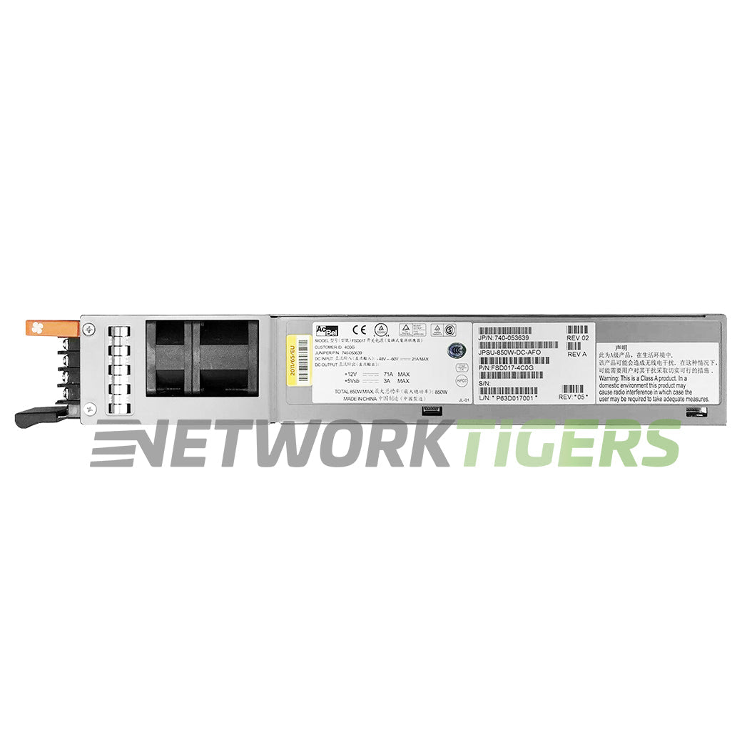 Juniper JPSU-850W-DC-AFO QFX5100 Series 850W DC F-B Airflow Power Supply