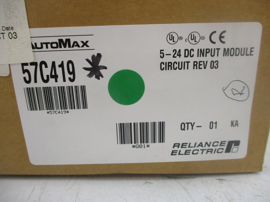 RELIANCE ELECTRIC 57C419 5-24VDC REV 03 NSMP