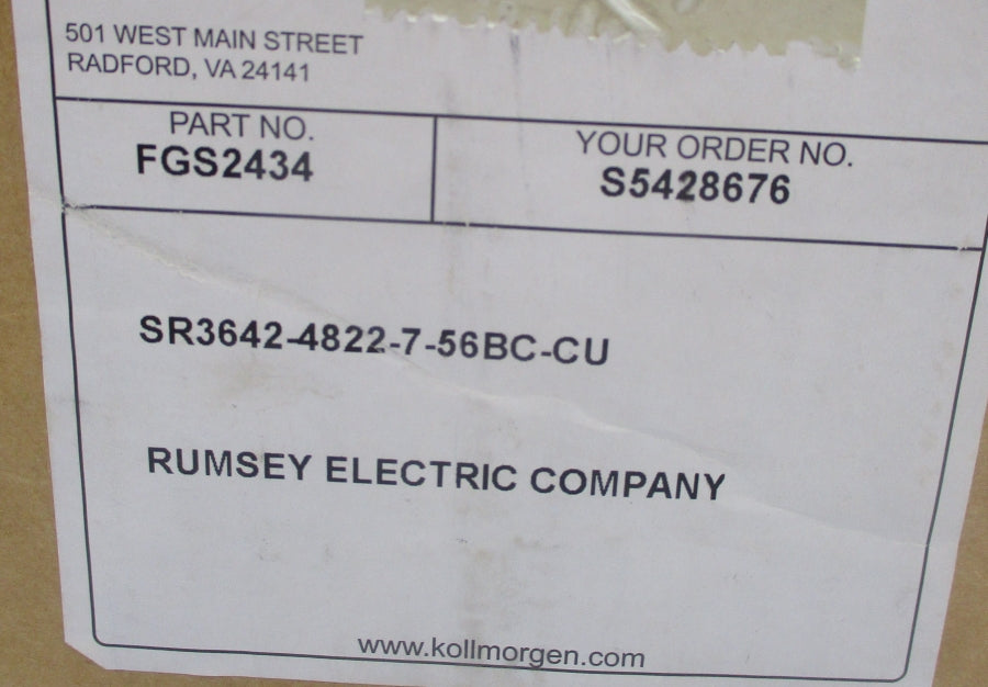 KOLLMORGEN SR3642-4822-7-56BC-CU FGS2434 90VDC 4.7A NSMP