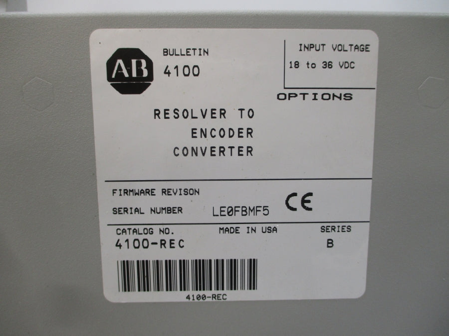ALLEN BRADLEY 4100-REC SER. B 18-36VDC NSMP