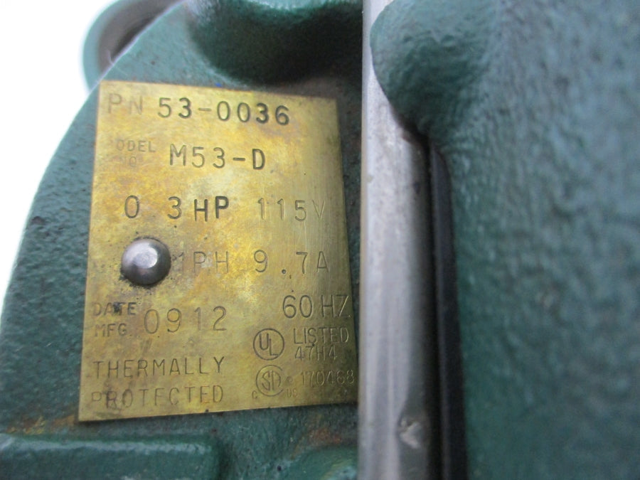 ZOELLER 53-0036 M53-D 115V 9.7A NSNP