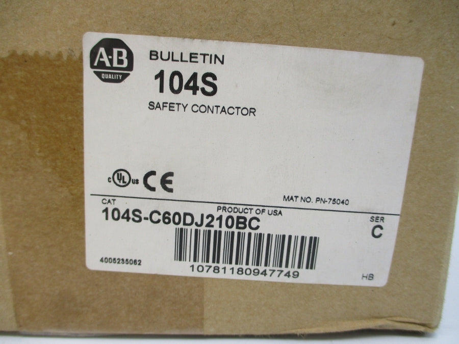ALLEN BRADLEY 104S-C60DJ210BC SER. C 24VDC 100A (BR/WH) NSMP