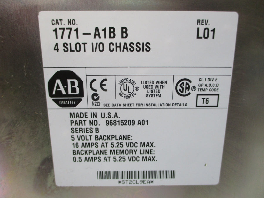 ALLEN BRADLEY 1771-A1B SER. B 5.25VDC 16A REV. L01 UNMP