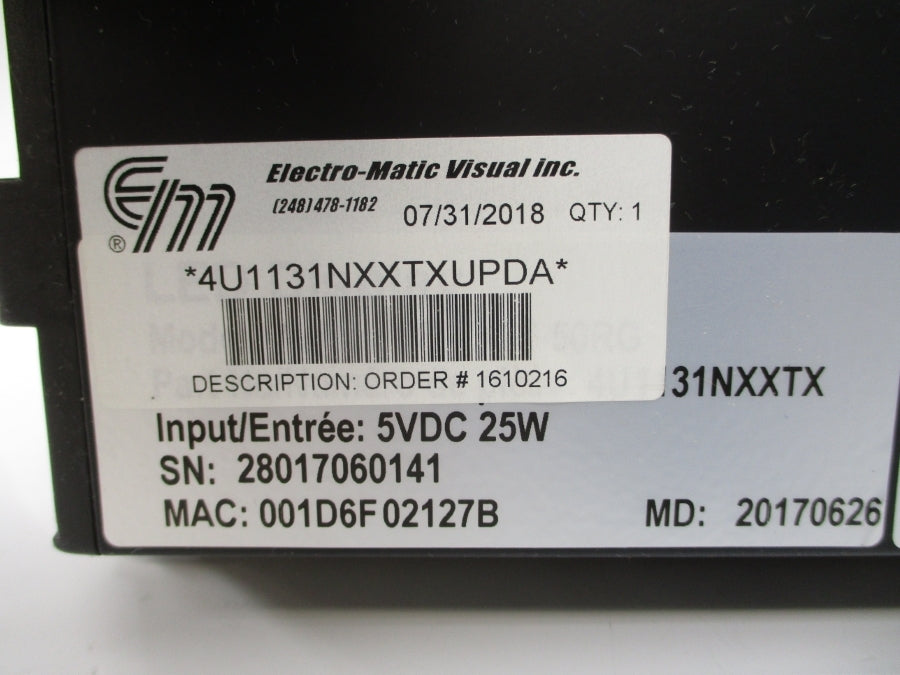 ELECTRO-MATIC VISUAL 4U2SEE 5VDC NSMP